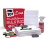Show-me® Bulk Box of 100 x Lined/Plain 8" x 12" Lapboards, with Pens, Erasers, Cleaner