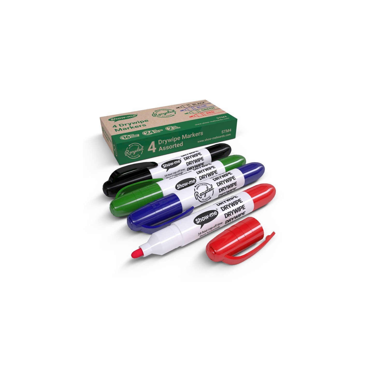 Show-me® Chunky Dry Erase Markers, Assorted, Box of 4