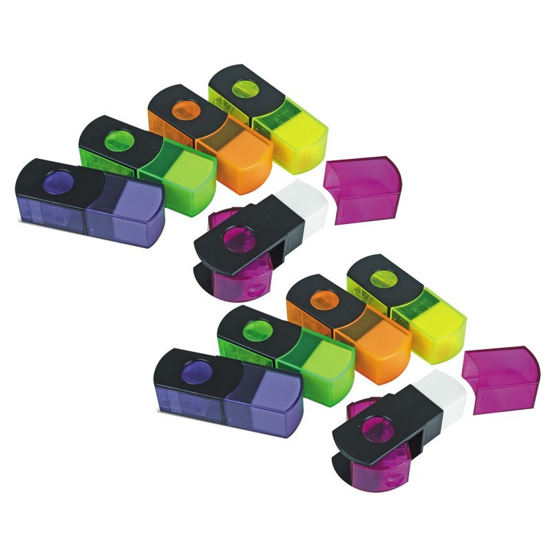 Eisen 2' N 1 Sharpener with Flip to Eraser, Pack of 10