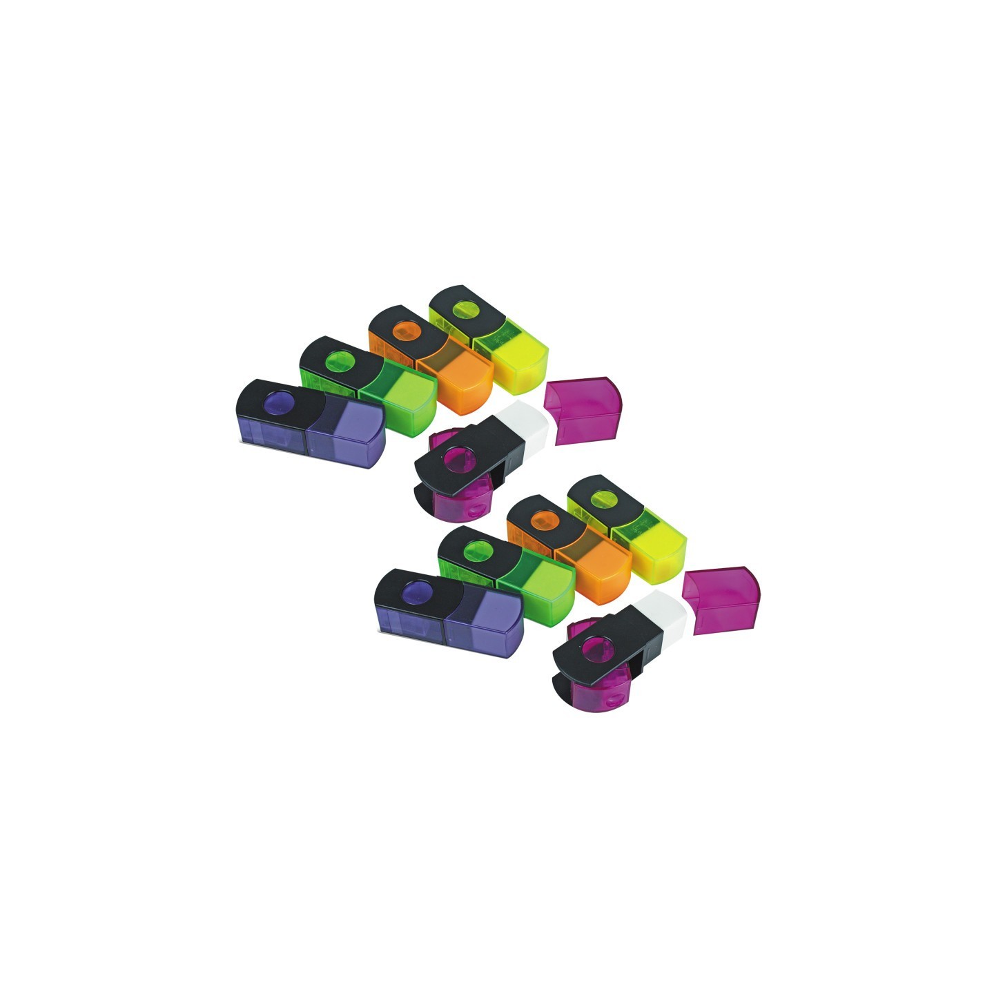 Eisen 2' N 1 Sharpener with Flip to Eraser, Pack of 10
