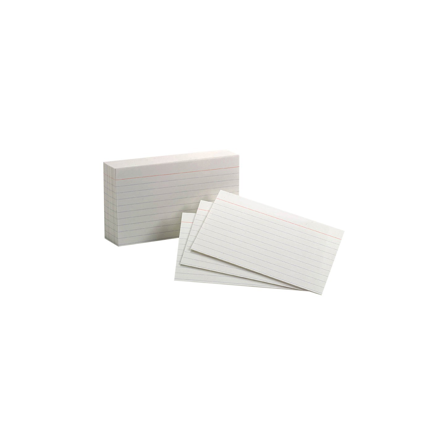 Oxford® White Commercial Index Cards, 3" x 5", Ruled, 100 Per Pack, 10 Packs