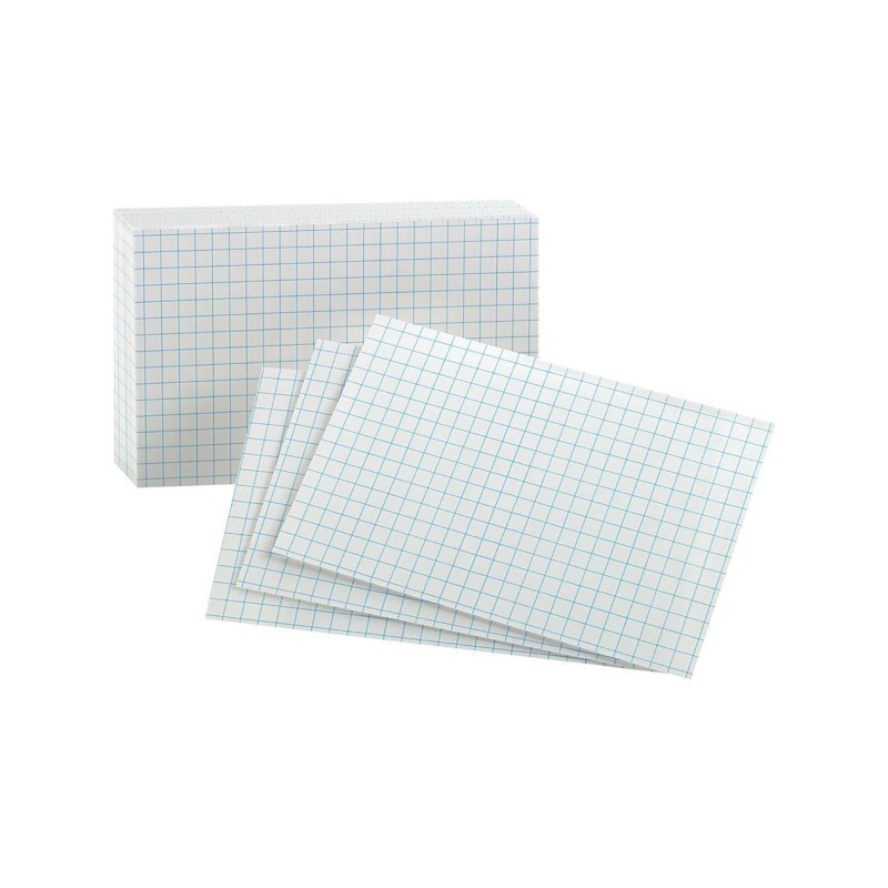 Oxford® Graph Index Cards, 3" x 5", White, Pack of 100