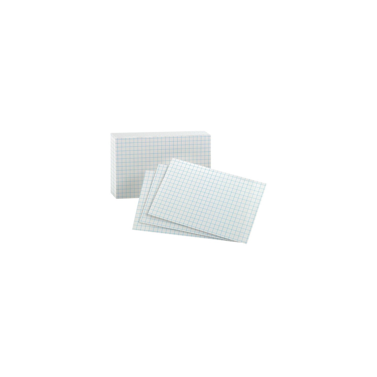 Oxford® Graph Index Cards, 3" x 5", White, 100 Per Pack, 3 Packs