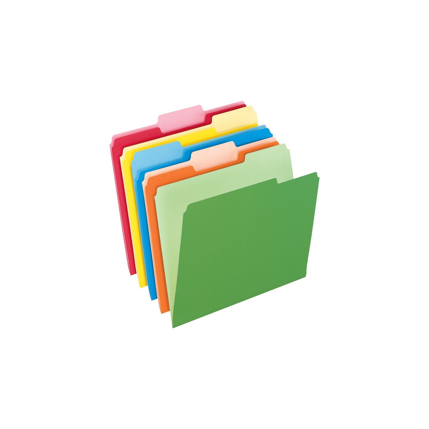 Pendaflex® Two-Tone Color File Folders, Letter Size, Assorted Colors, 1/3 Cut, Box of 100