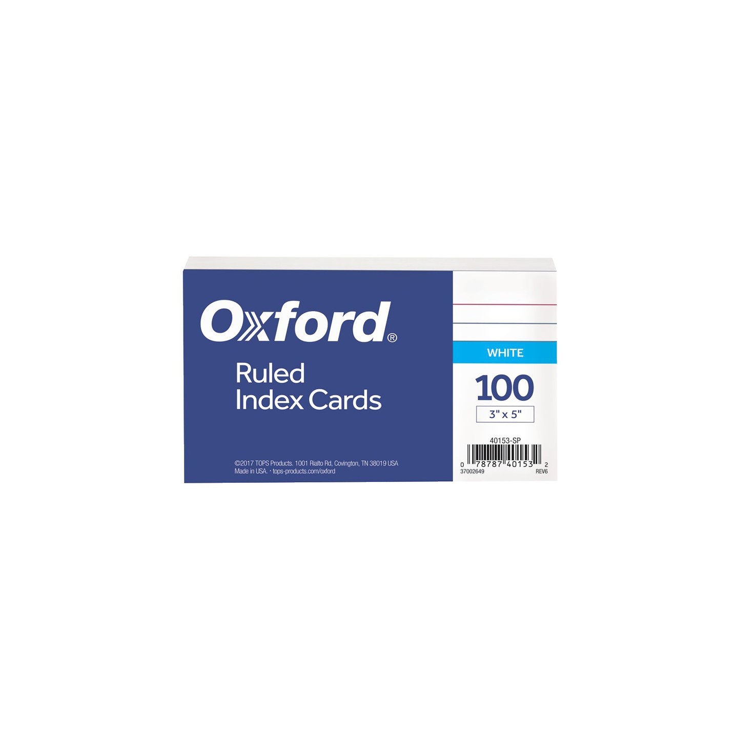 Oxford® Index Cards, 3" x 5", Ruled, 100 Per Pack, 12 Packs