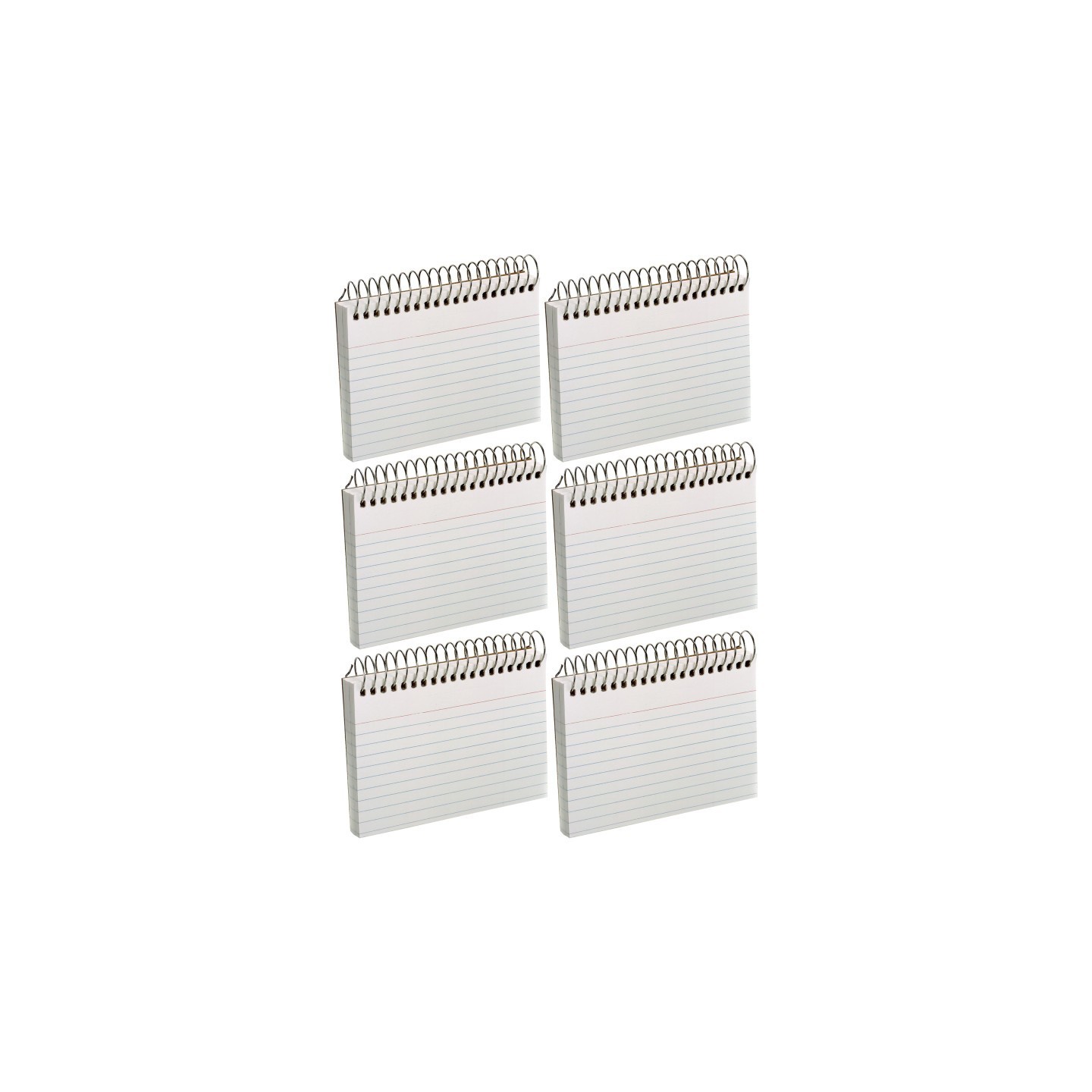 Oxford® Spiral Index Cards, 3" x 5", White, Ruled, 50 Per Pack, 6 Packs