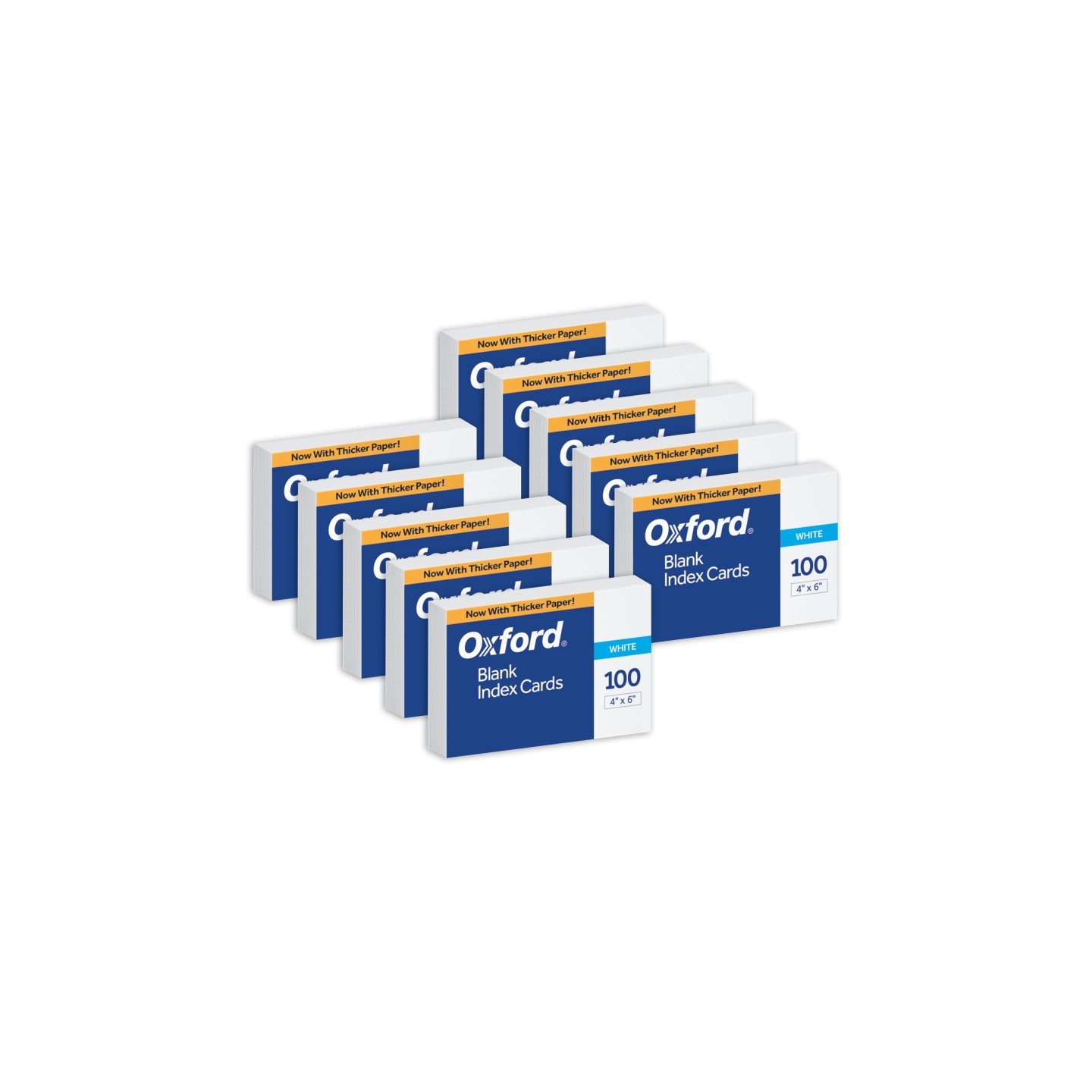 Oxford® Blank Index Cards, 4" x 6", White, 100 Per Pack, 10 Packs