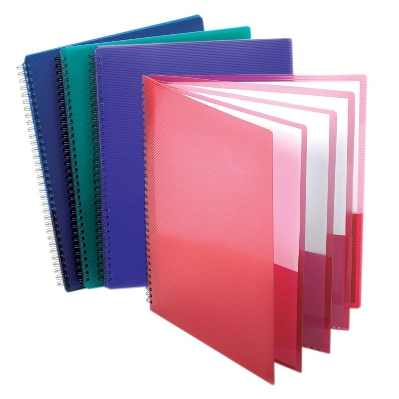 Oxford® 8-Pocket Poly Portfolios, Pack of 4
