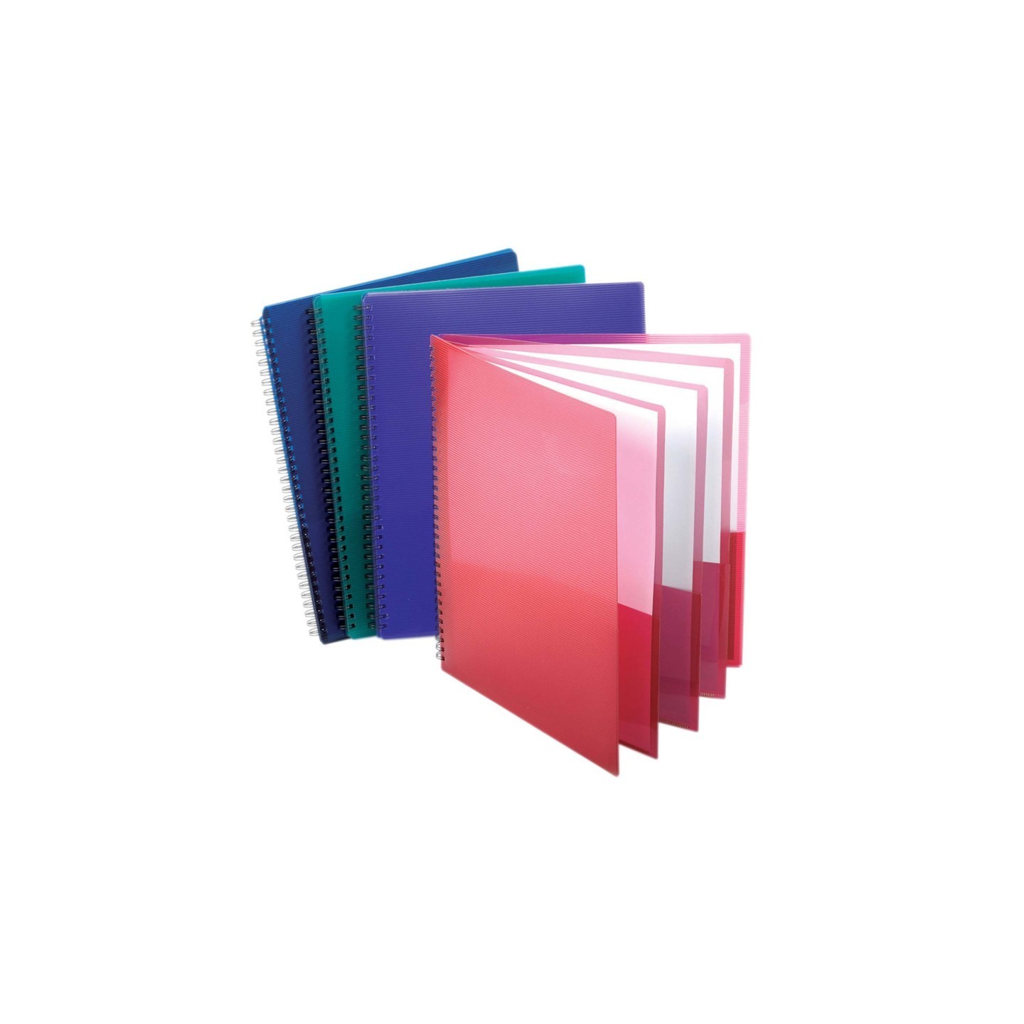Oxford® 8-Pocket Poly Portfolios, Pack of 4