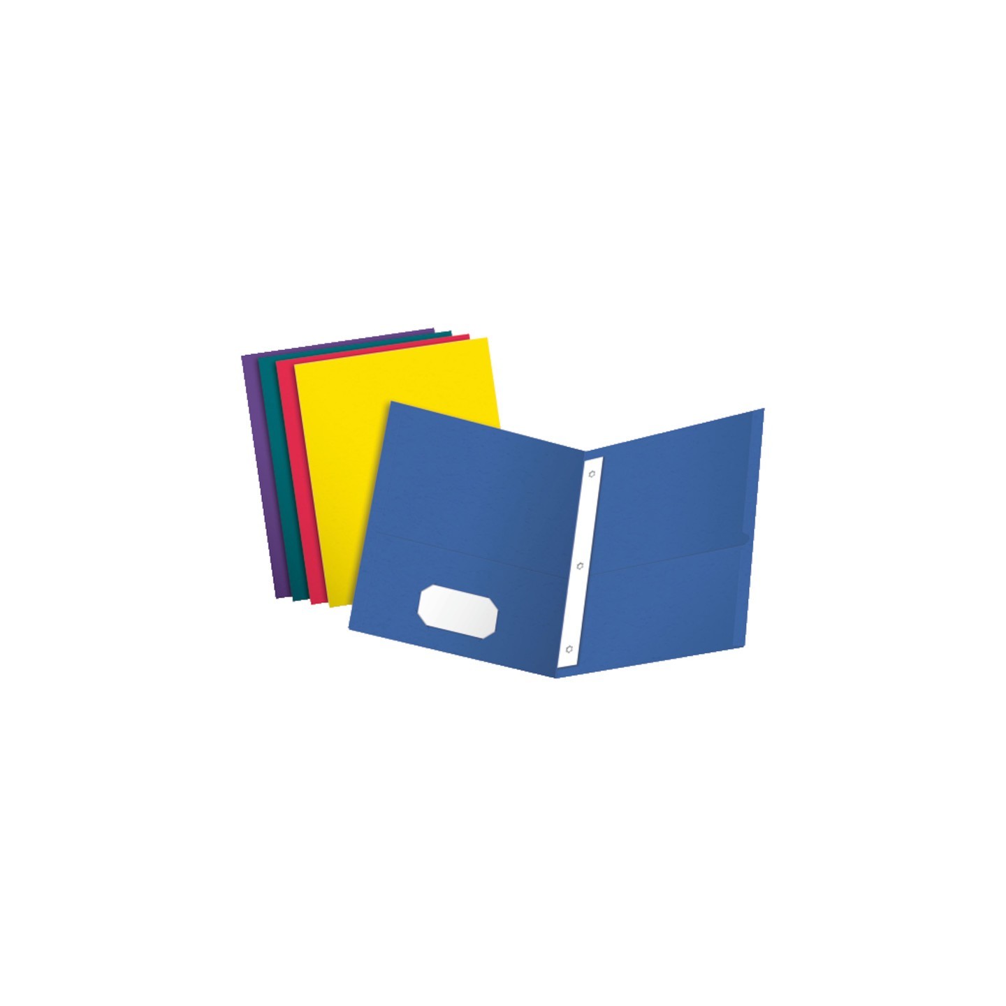 Oxford® Twin Pocket Folders with Fasteners, Letter Size, Assorted Colors, Box of 25