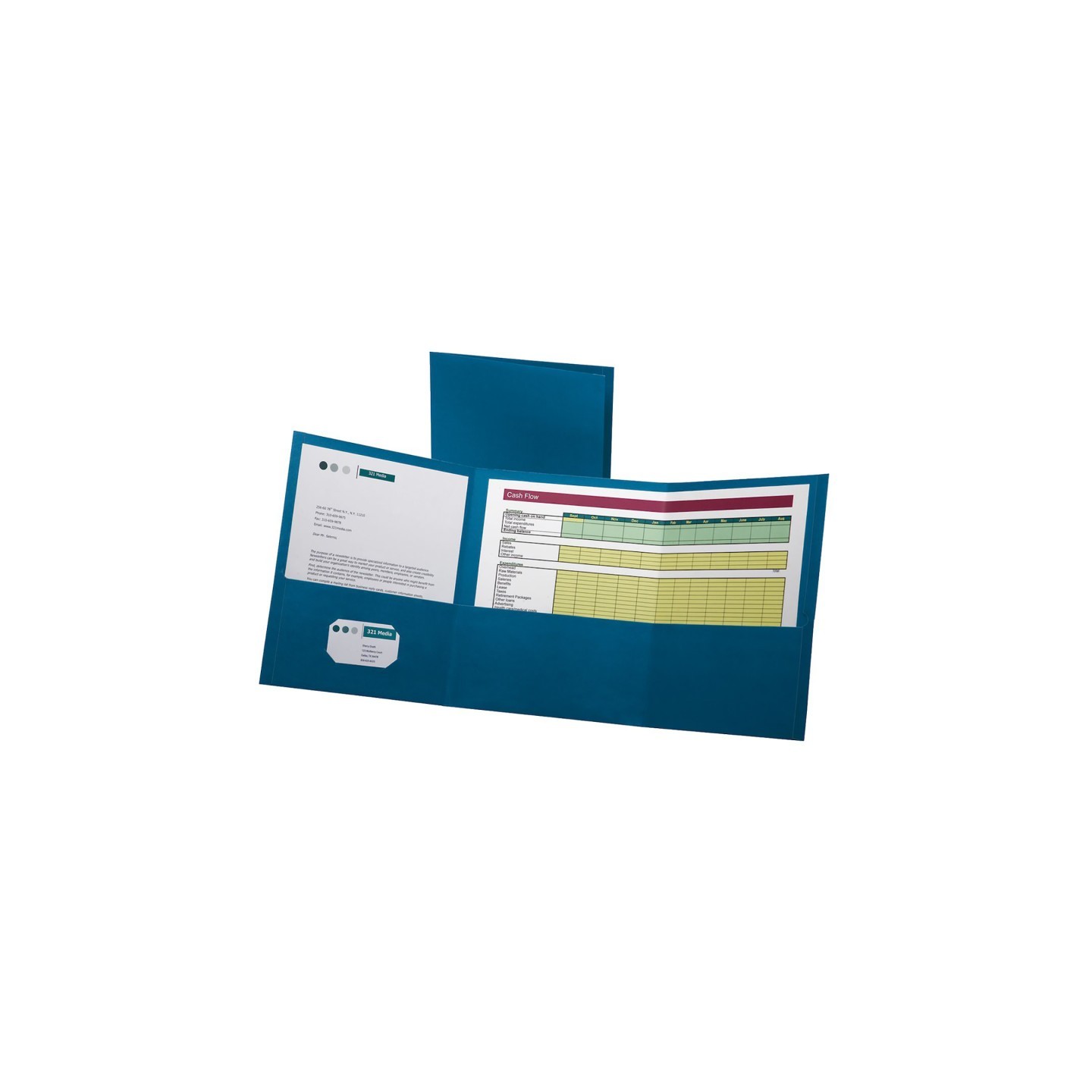 Oxford® Paper Tri Fold Pocket Folder, Blue, Pack of 20