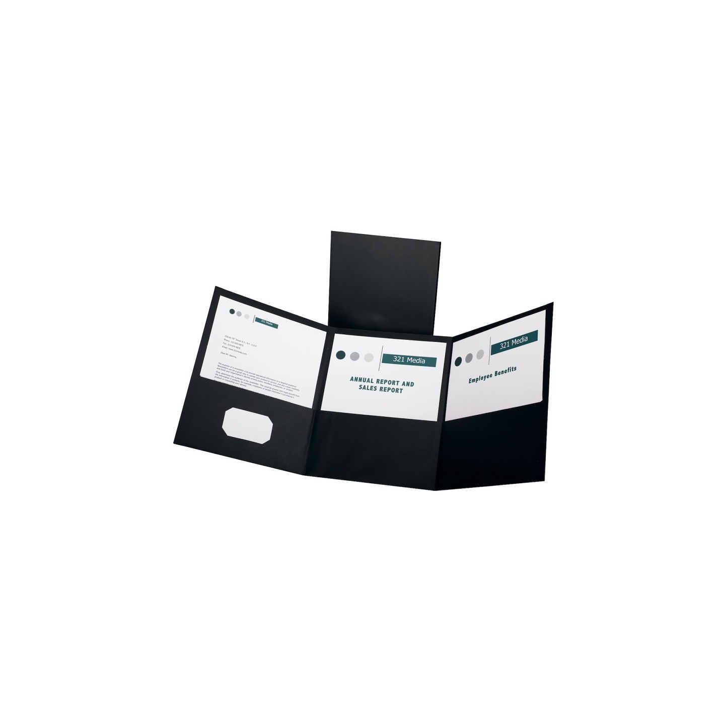 Oxford® Paper Tri Fold Pocket Folder, Black, Pack of 20