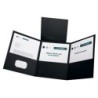 Oxford® Paper Tri Fold Pocket Folder, Black, Pack of 20