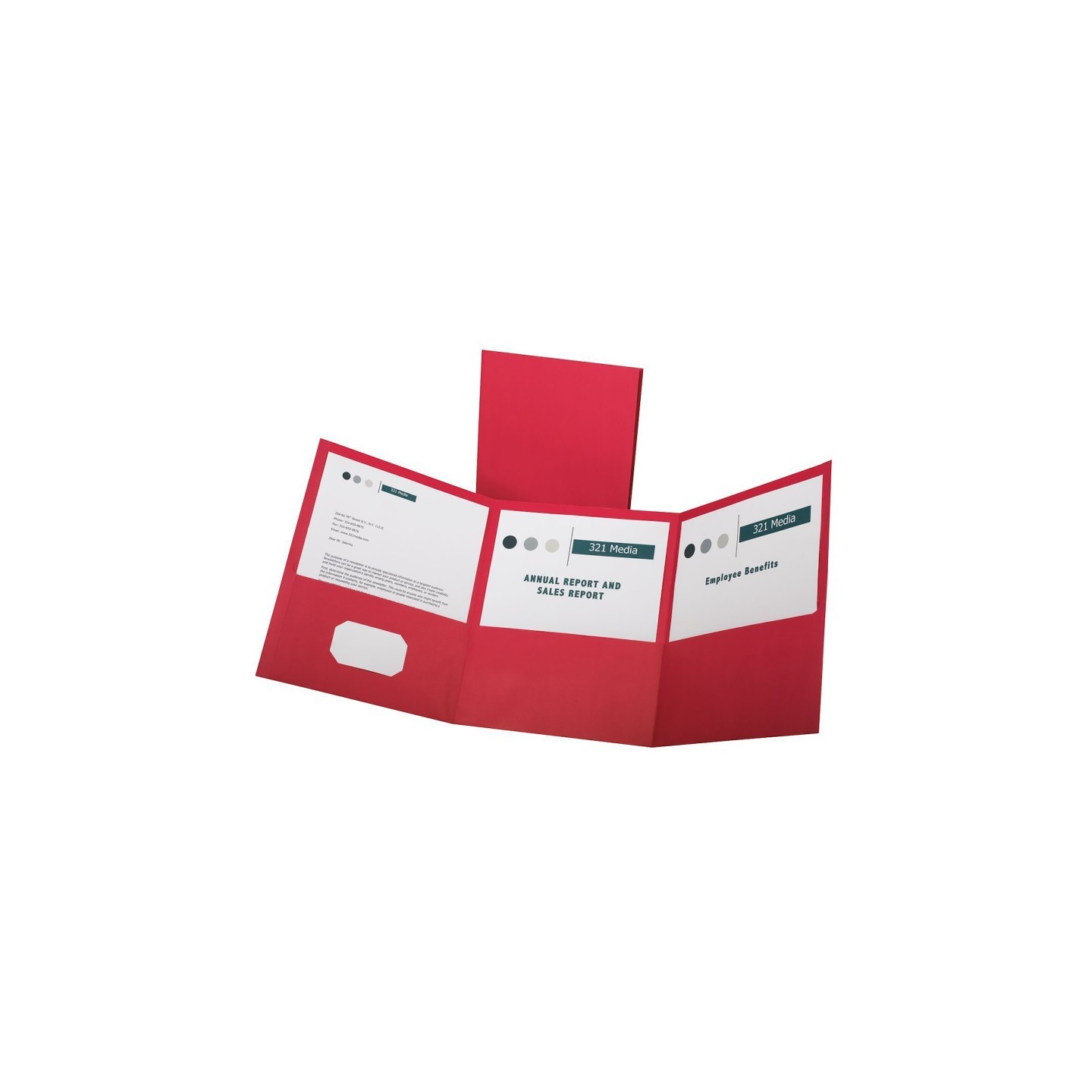 Oxford® Paper Tri Fold Pocket Folder, Red, Pack of 20