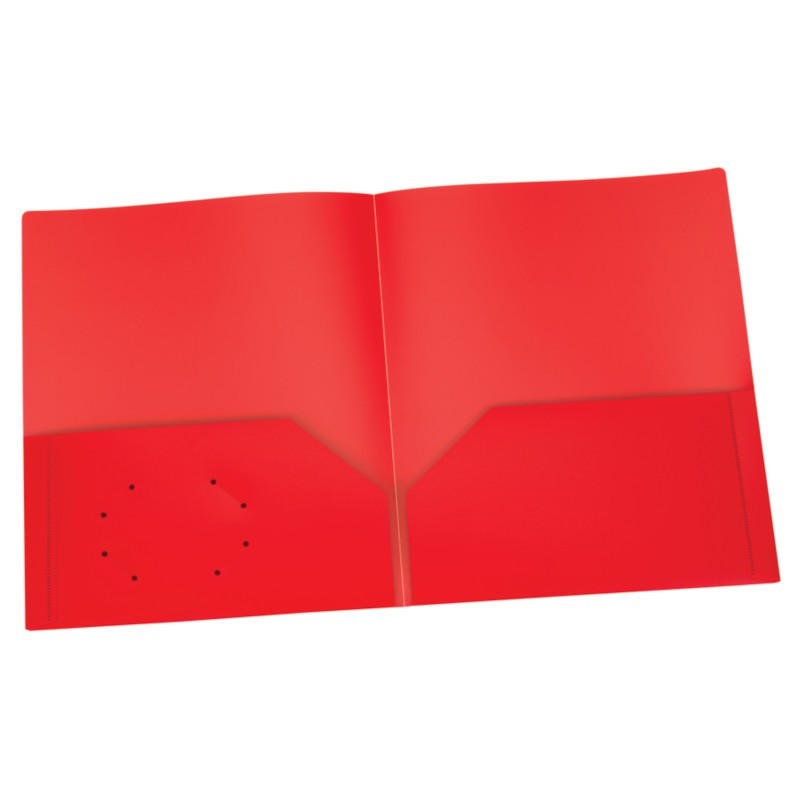 Oxford® Poly Two Pocket Portfolio, Red, Pack of 25