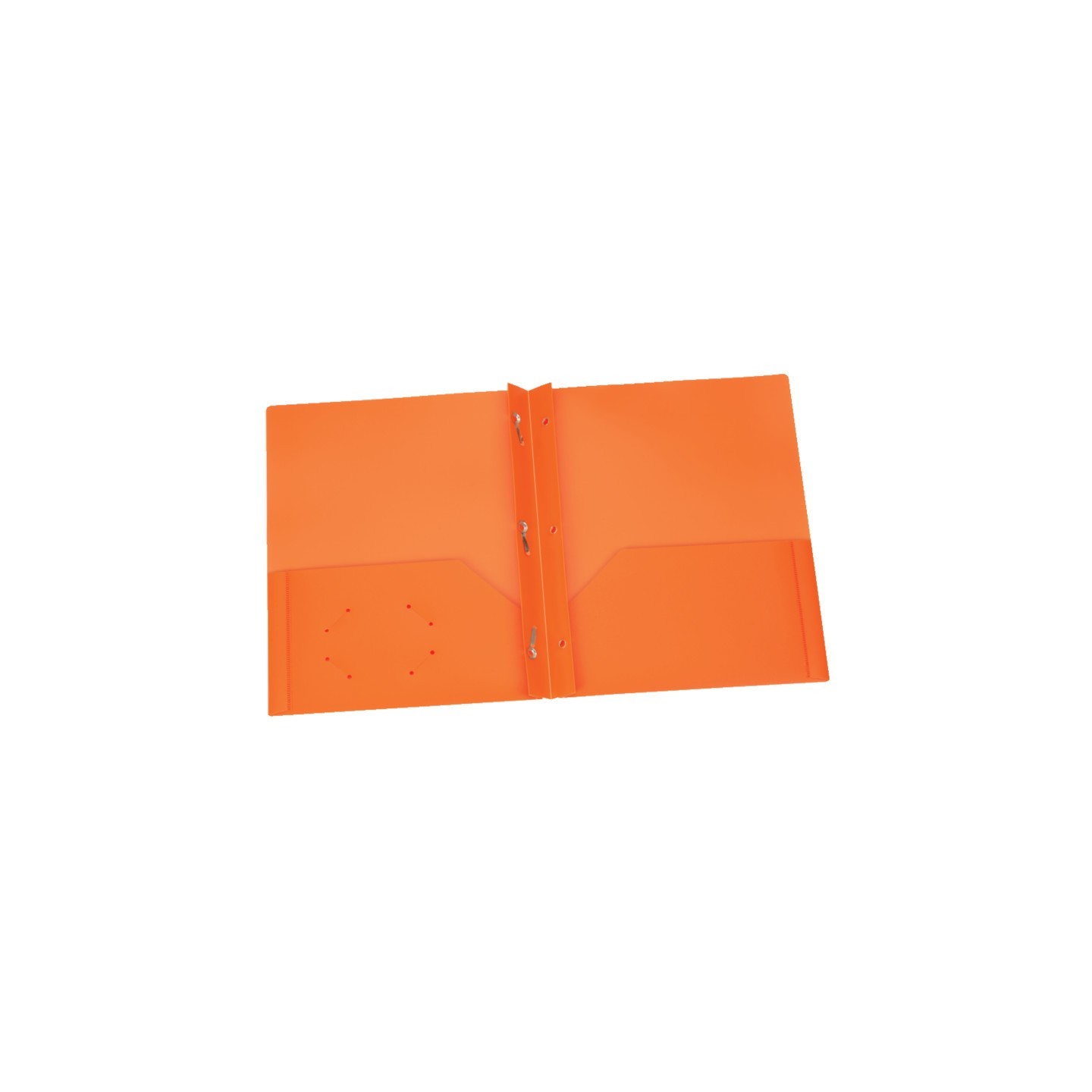 Oxford® Poly Two Pocket Portfolio with Prongs, Orange, Pack of 25