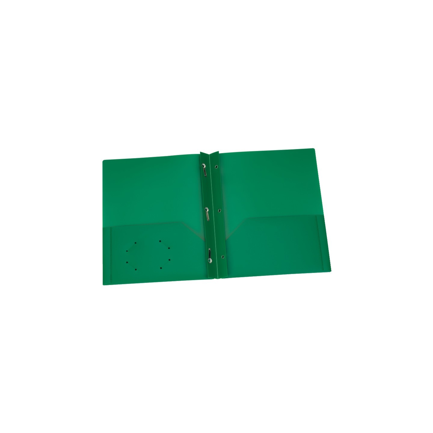 Oxford® Green Poly Two Pocket Portfolio with Prongs, Pack of 25