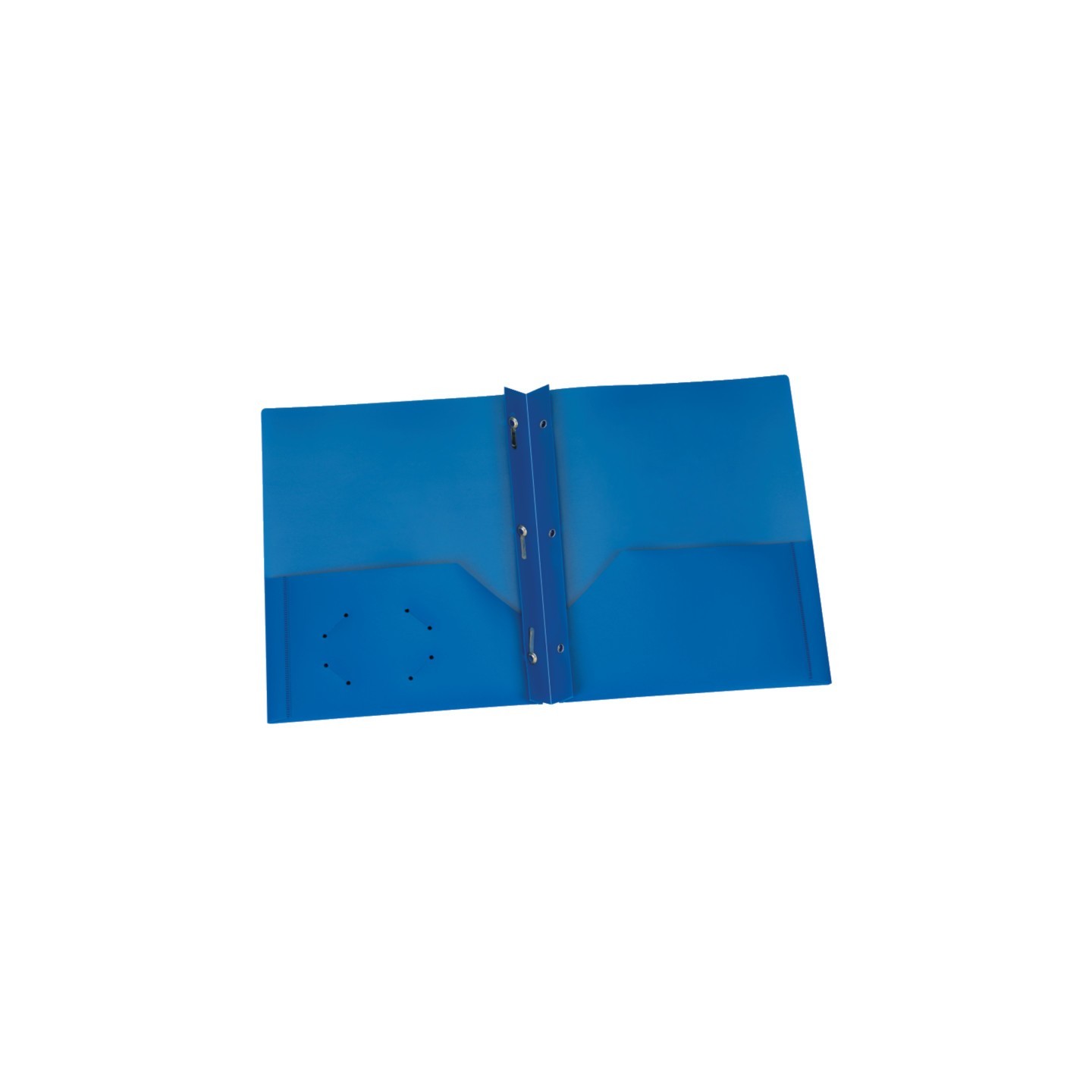 Oxford® Blue Poly Two Pocket Portfolio with Prongs, Pack of 25