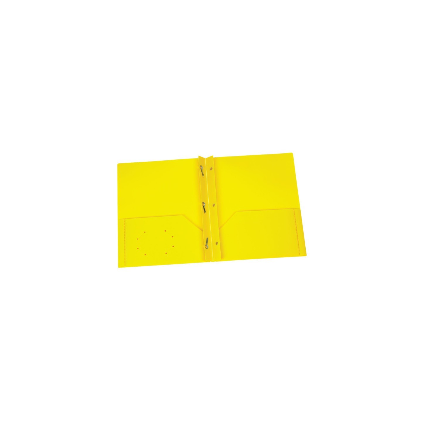 Oxford® Yellow Poly Two Pocket Portfolio with Prongs, Pack of 25