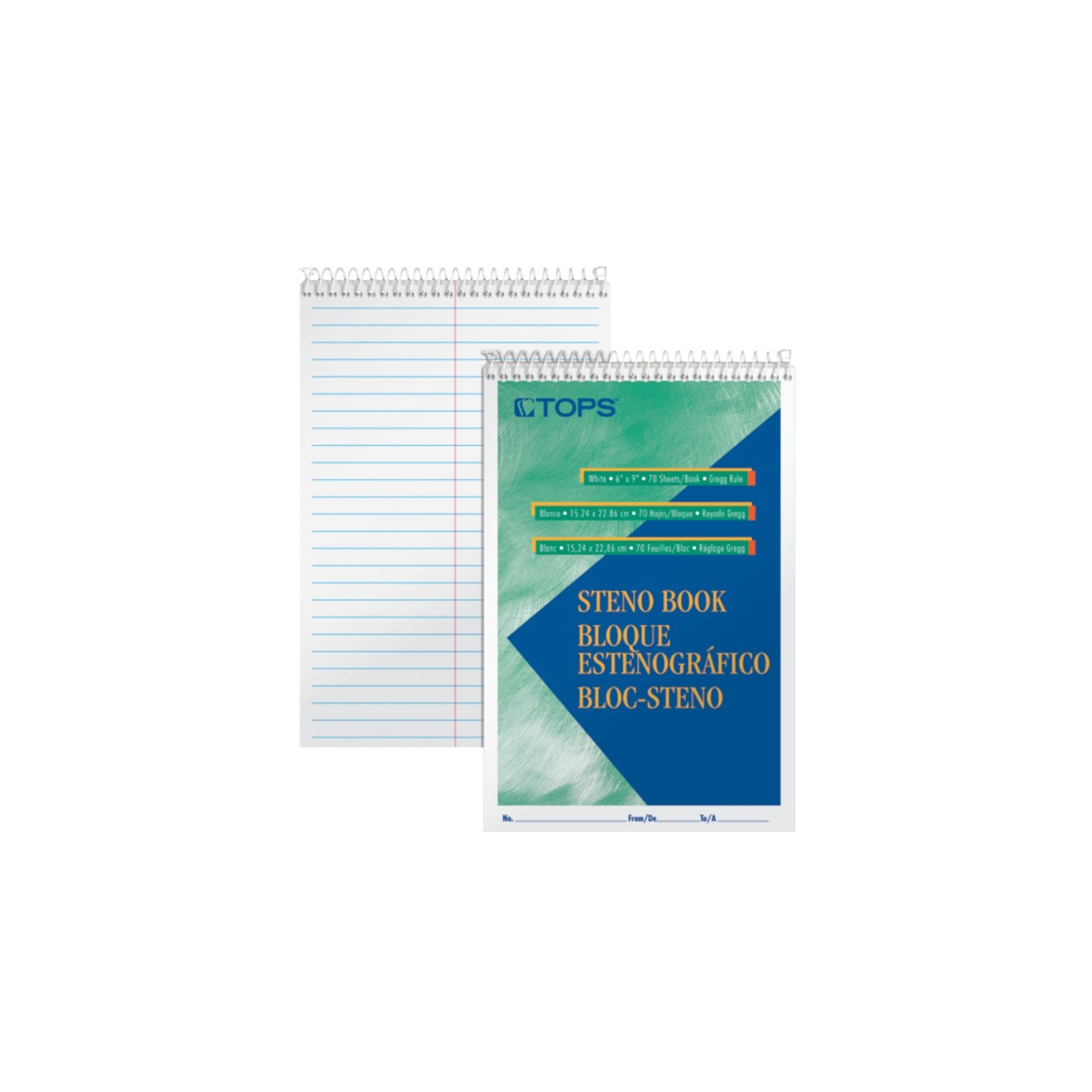 TOPS™ Steno Books, 6" x 9", Gregg Rule, 80 Sheets, Each