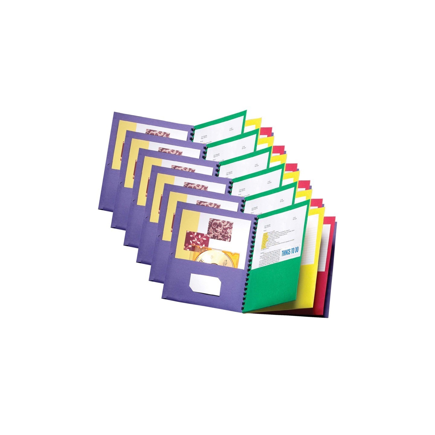 Oxford® Eight-Pocket Organizer, Multicolor, Pack of 6