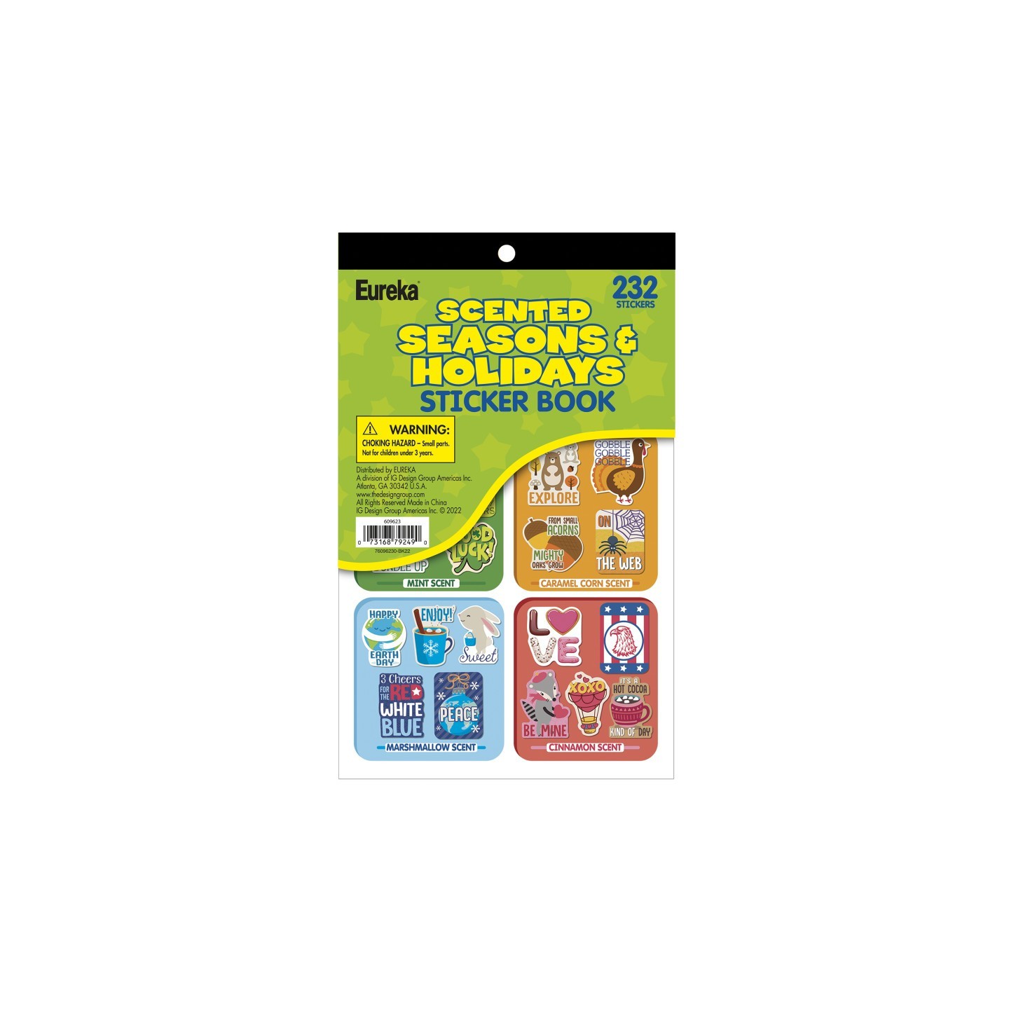 Eureka® Seasons & Holidays Scented Stickerbook, 232 Stickers