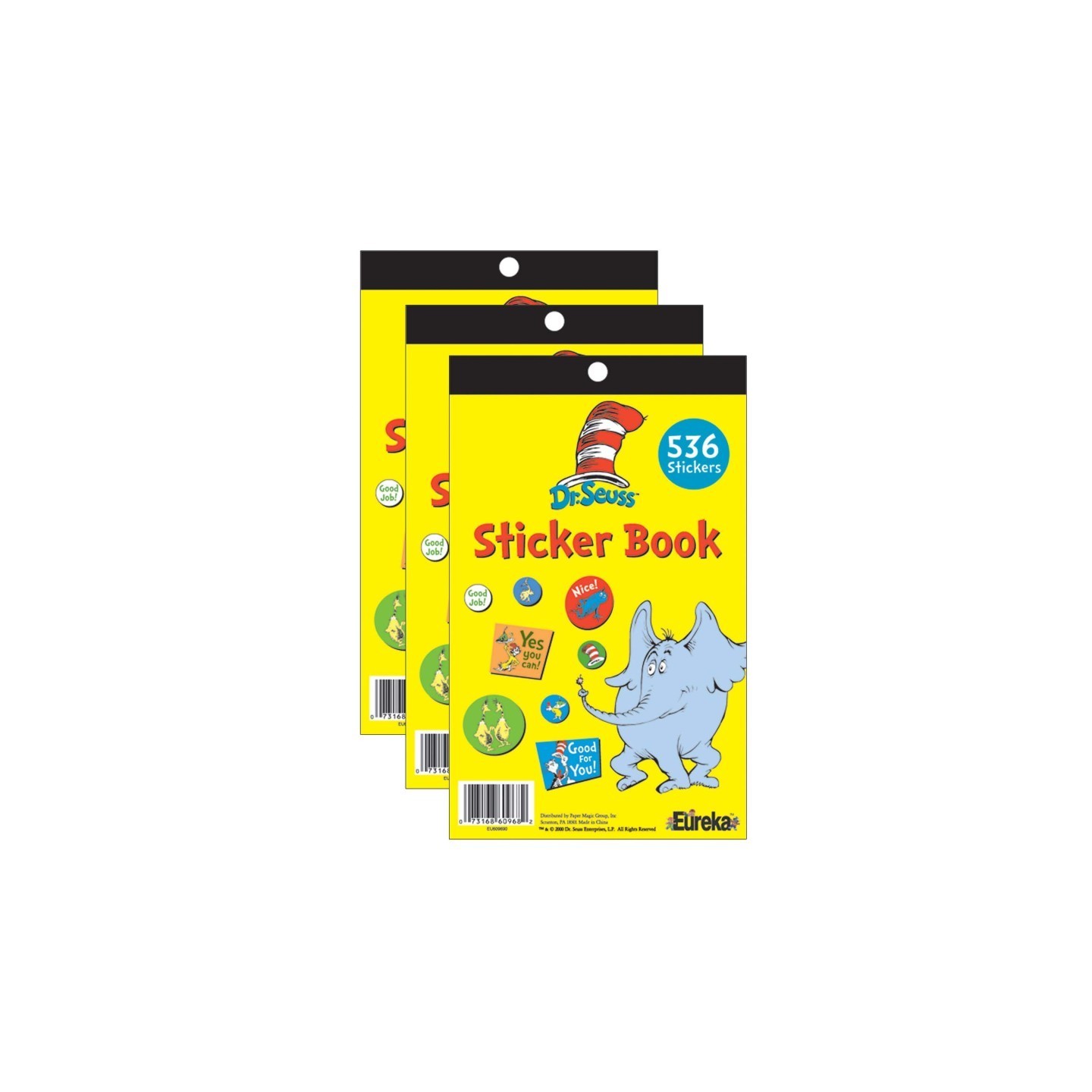 Eureka® Dr. Seuss™ Sticker Book, Pack of 3