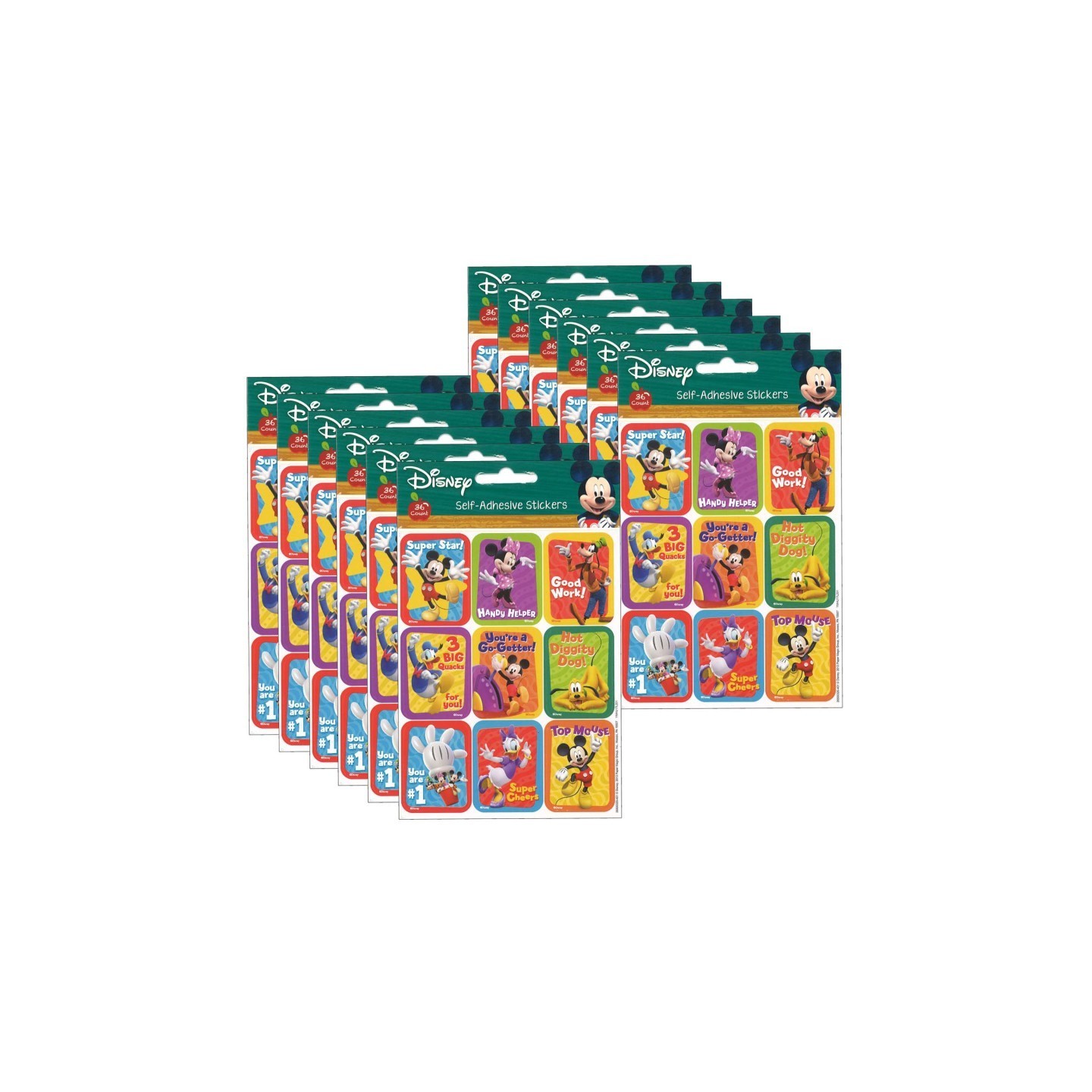 Eureka® Mickey Mouse Clubhouse® Motivational Giant Stickers, 36 Per Pack, 12 Packs
