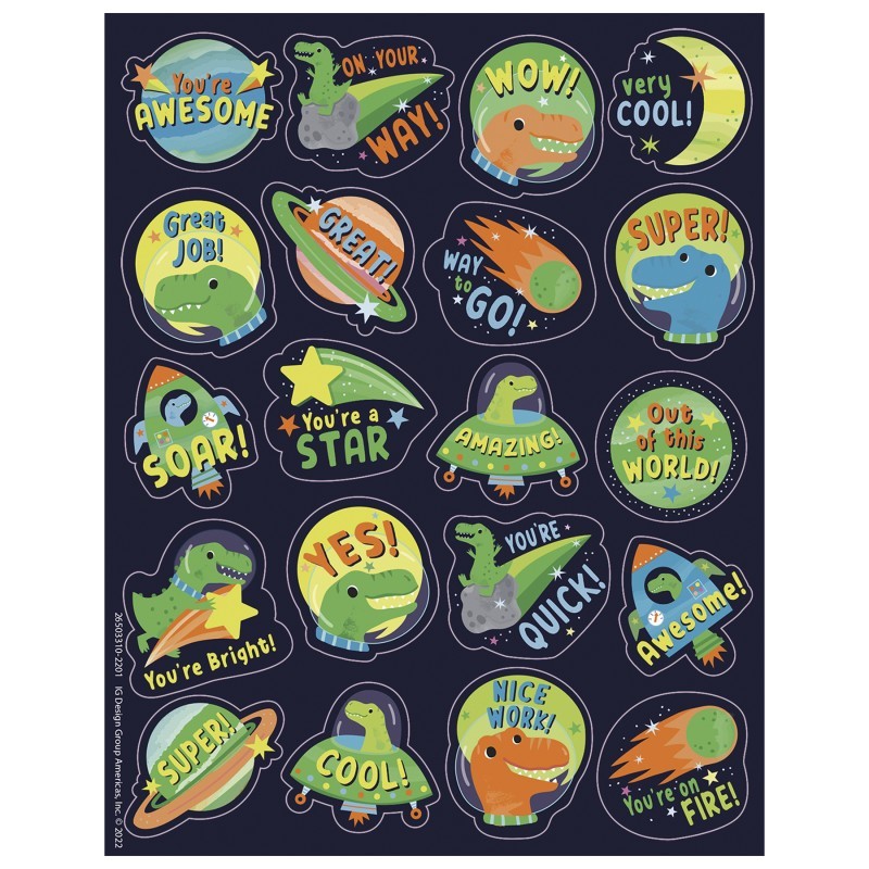 Eureka® Dinosaur Dinosaur Breath Scented Stickers, Pack of 80