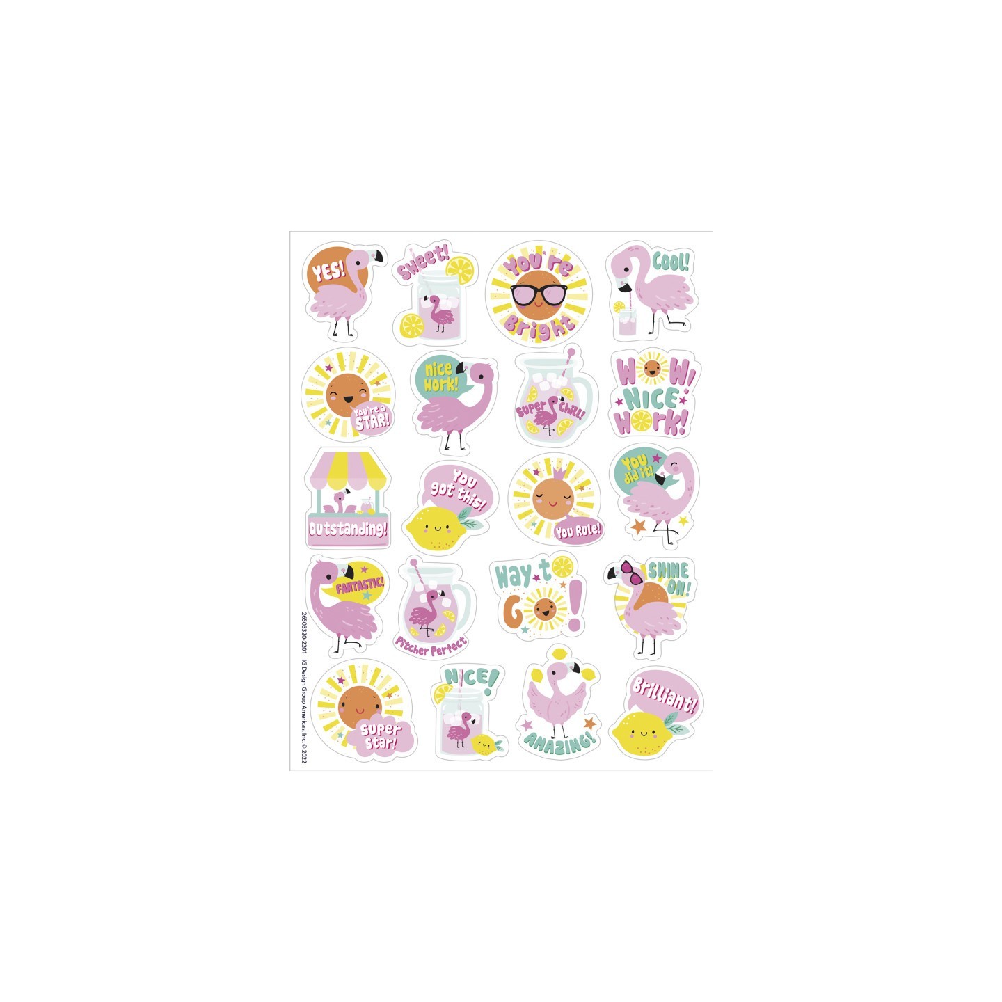 Eureka® Flamingo Strawberry Lemonade Scented Stickers, Pack of 80