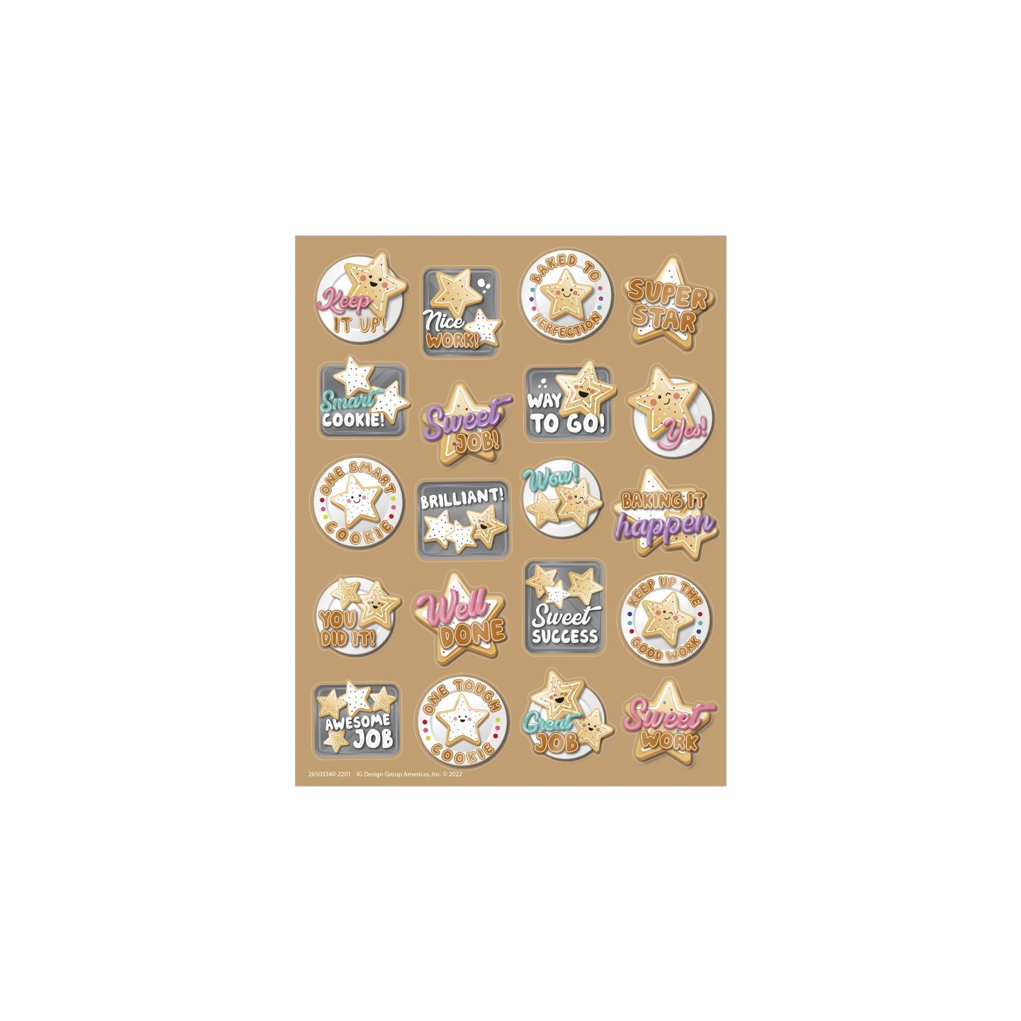 Eureka® Star Cookies Sugar Cookie Scented Stickers, Pack of 80