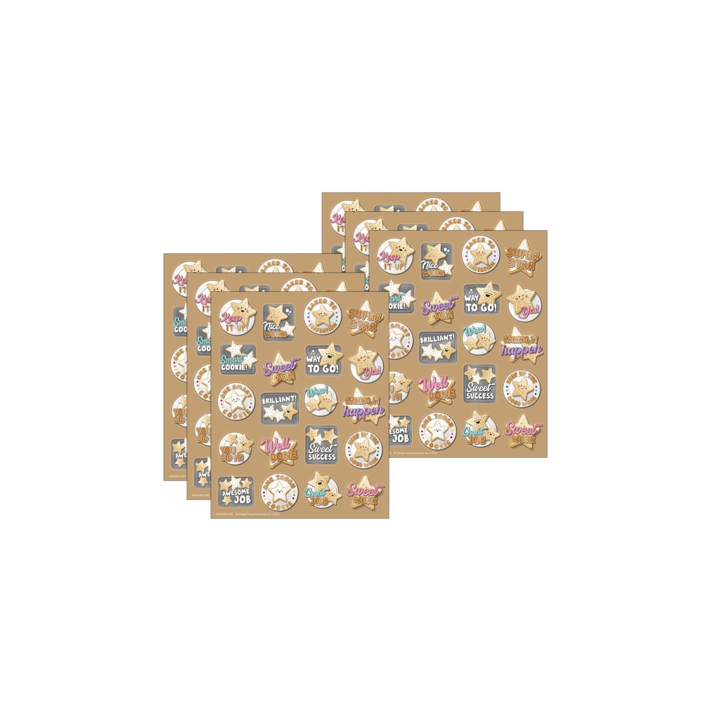 Eureka® Star Cookies Sugar Cookie Scented Stickers, 80 Per Pack, 6 Packs