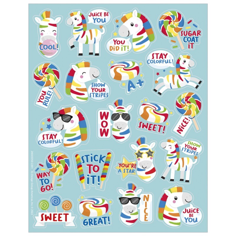 Eureka® Fruit Zebras Fruit Punch Scented Stickers, Pack of 80