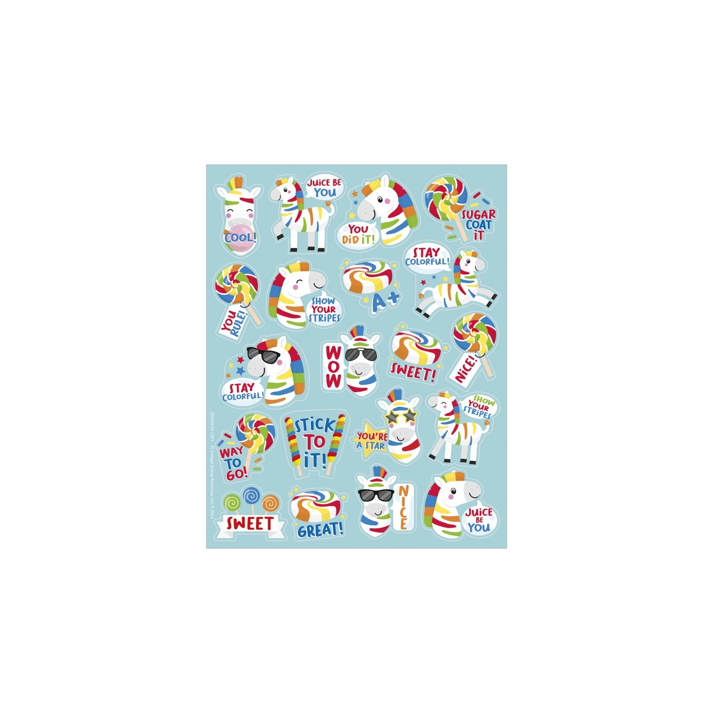Eureka® Fruit Zebras Fruit Punch Scented Stickers, Pack of 80
