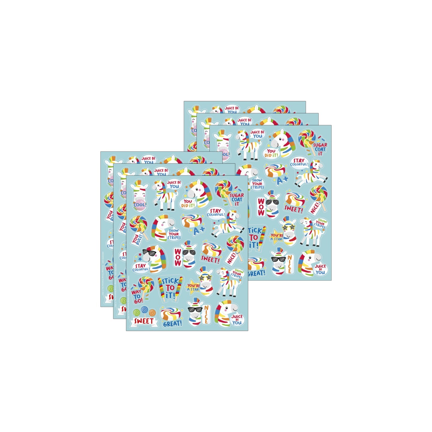 Eureka® Fruit Zebras Fruit Punch Scented Stickers, 80 Per Pack, 6 Packs