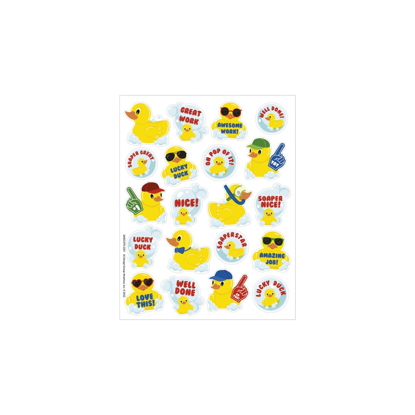 Eureka® Rubber Duckies Bubblebath Scented Stickers, Pack of 80