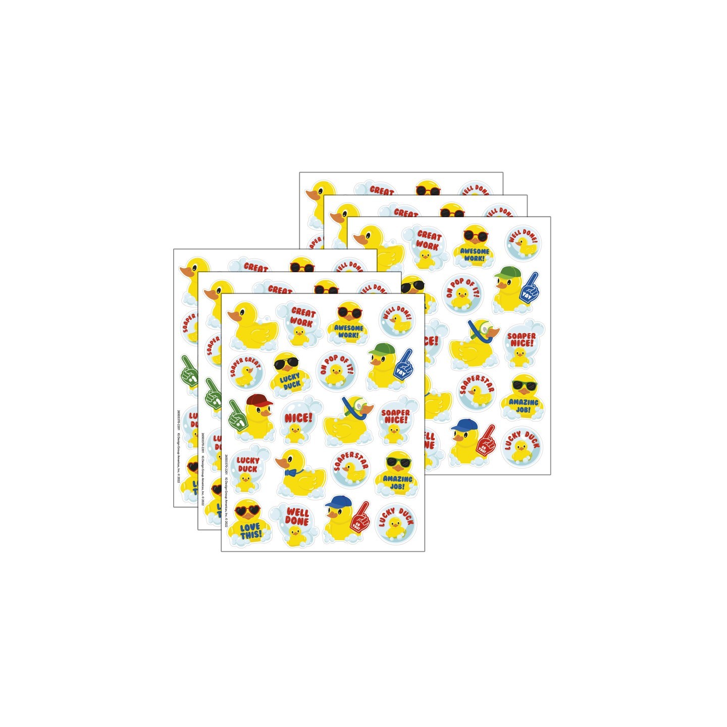 Eureka® Rubber Duckies Bubblebath Scented Stickers, 80 Per Pack, 6 Packs