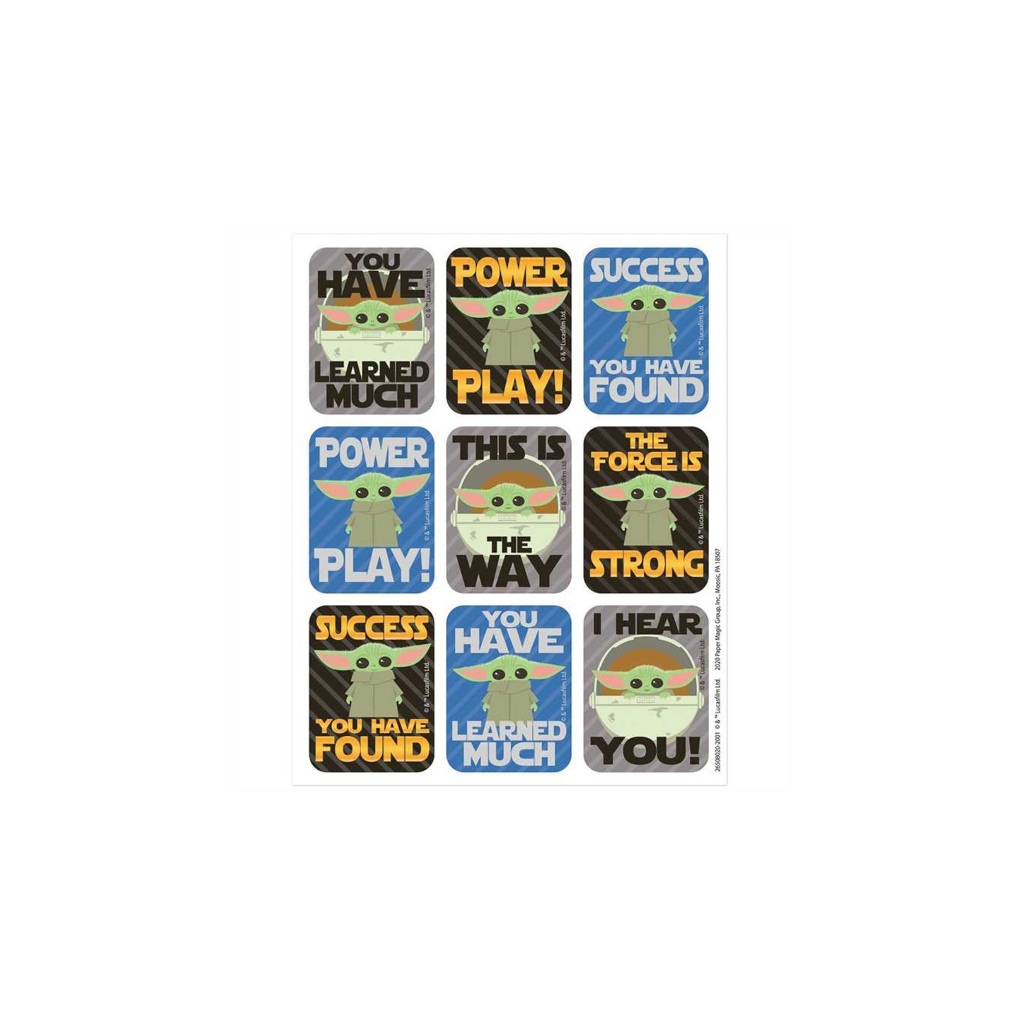 Eureka® Star Wars™ The Mandalorian Giant Stickers, Pack of 36