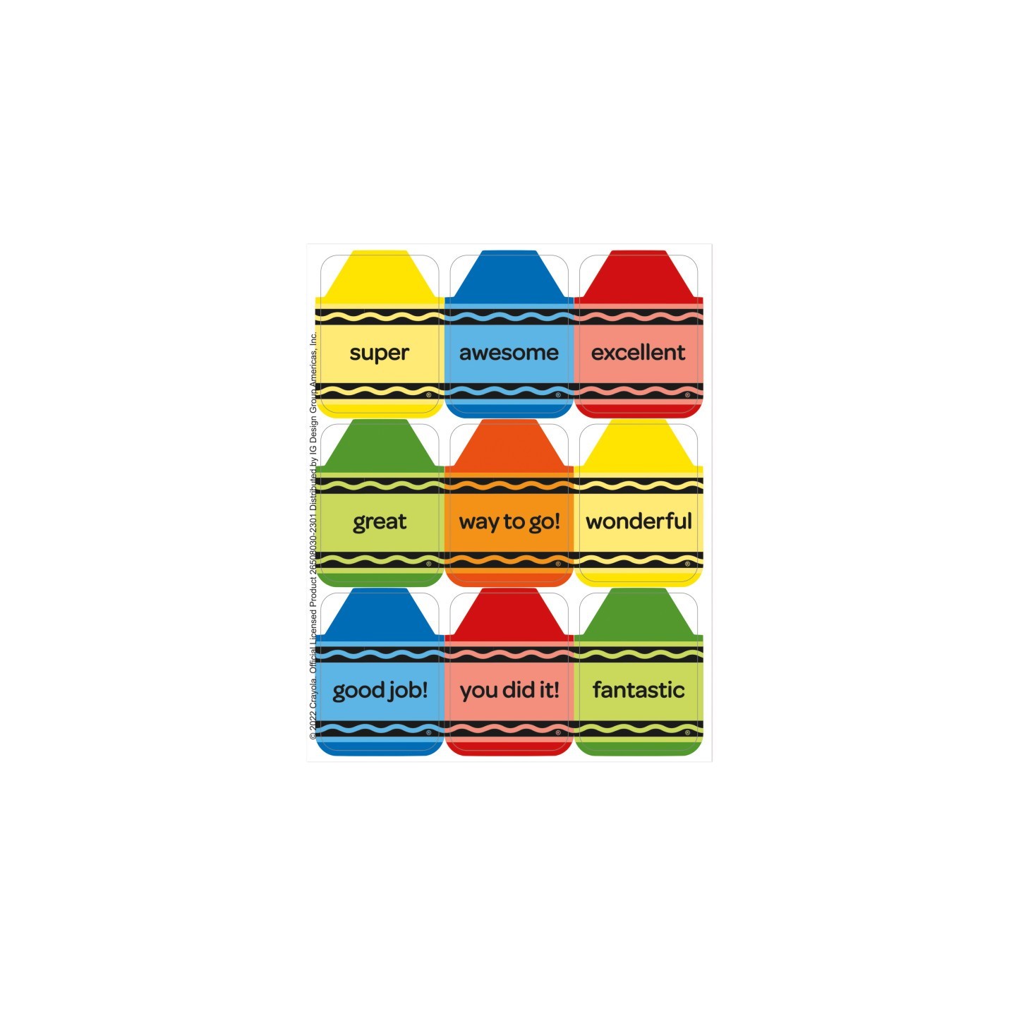 Eureka® Crayola® Giant Stickers, Pack of 36