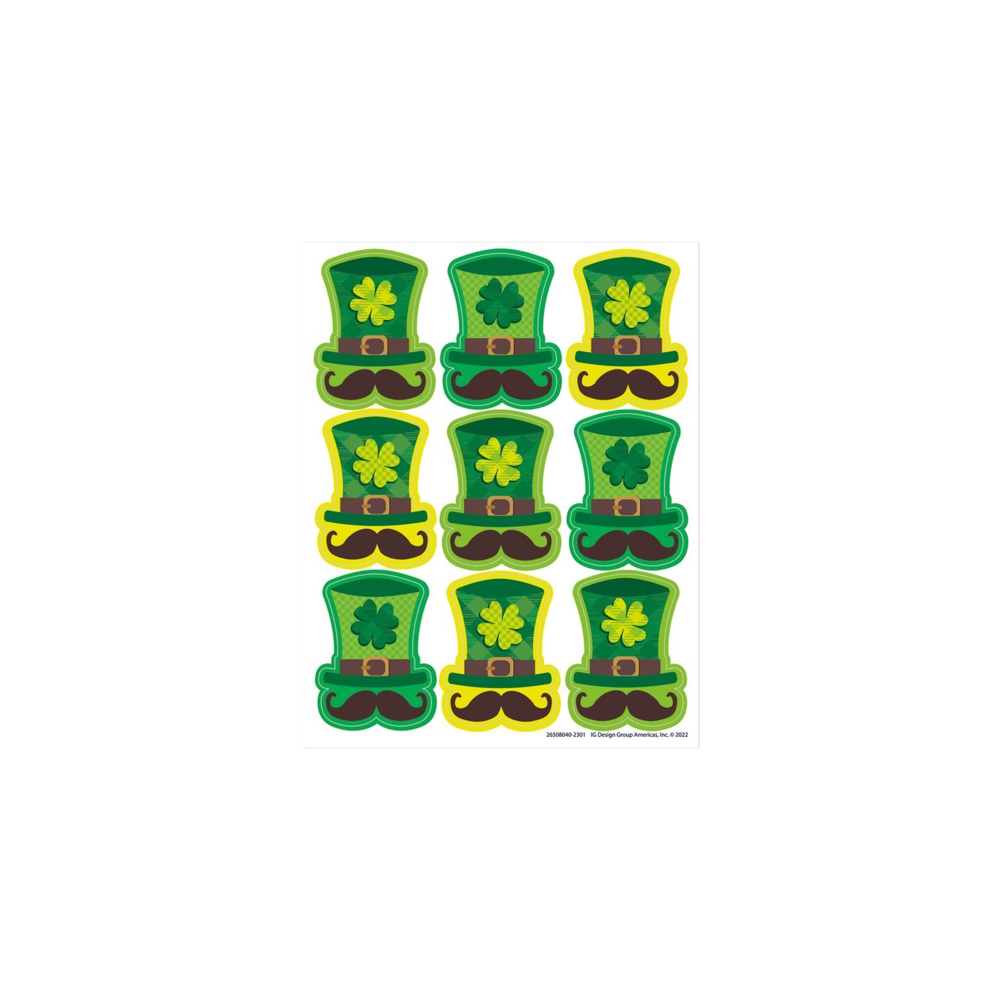 Eureka® St. Pat's Hats Giant Stickers, Pack of 36