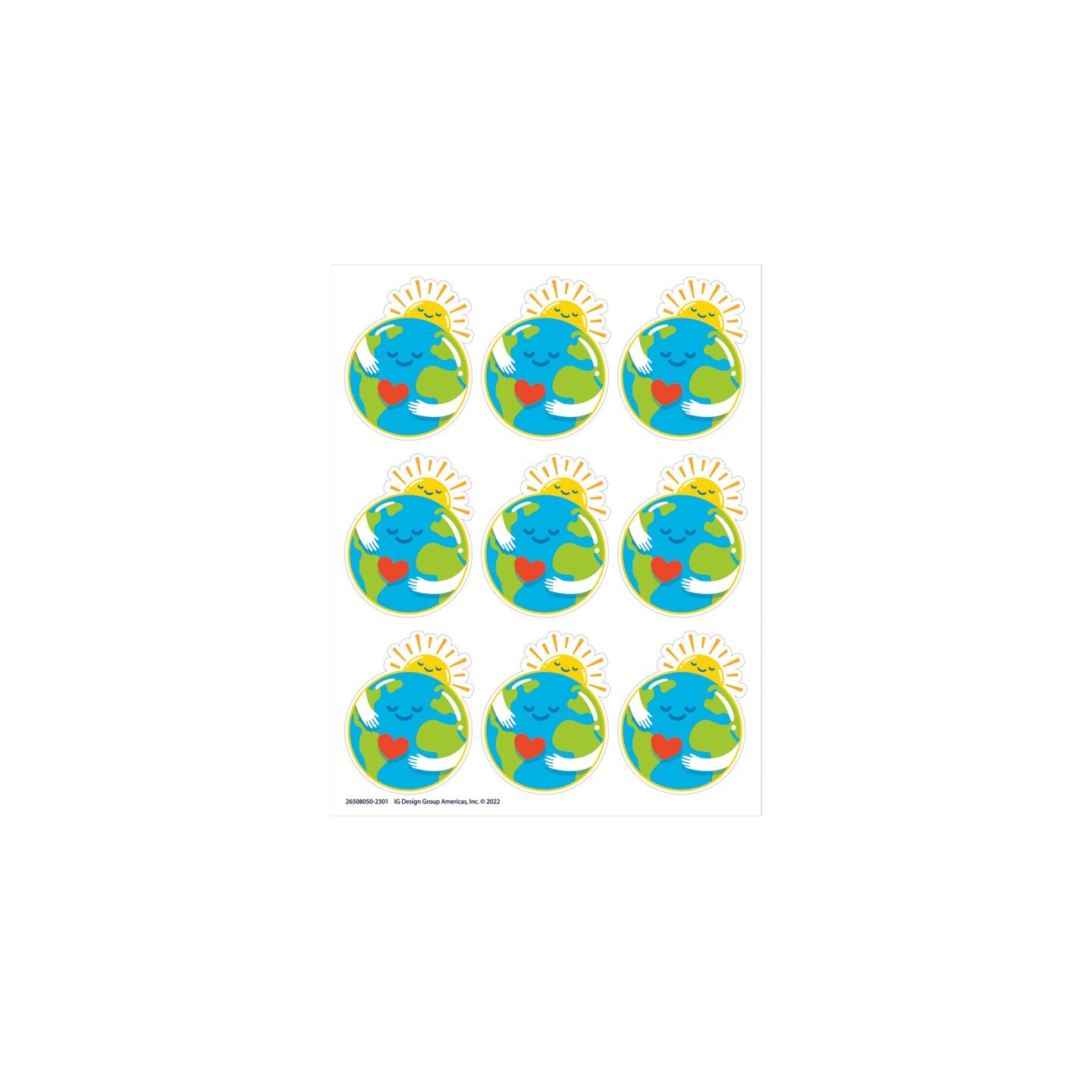 Eureka® Earth Giant Stickers, 36 Per Pack, 12 Packs