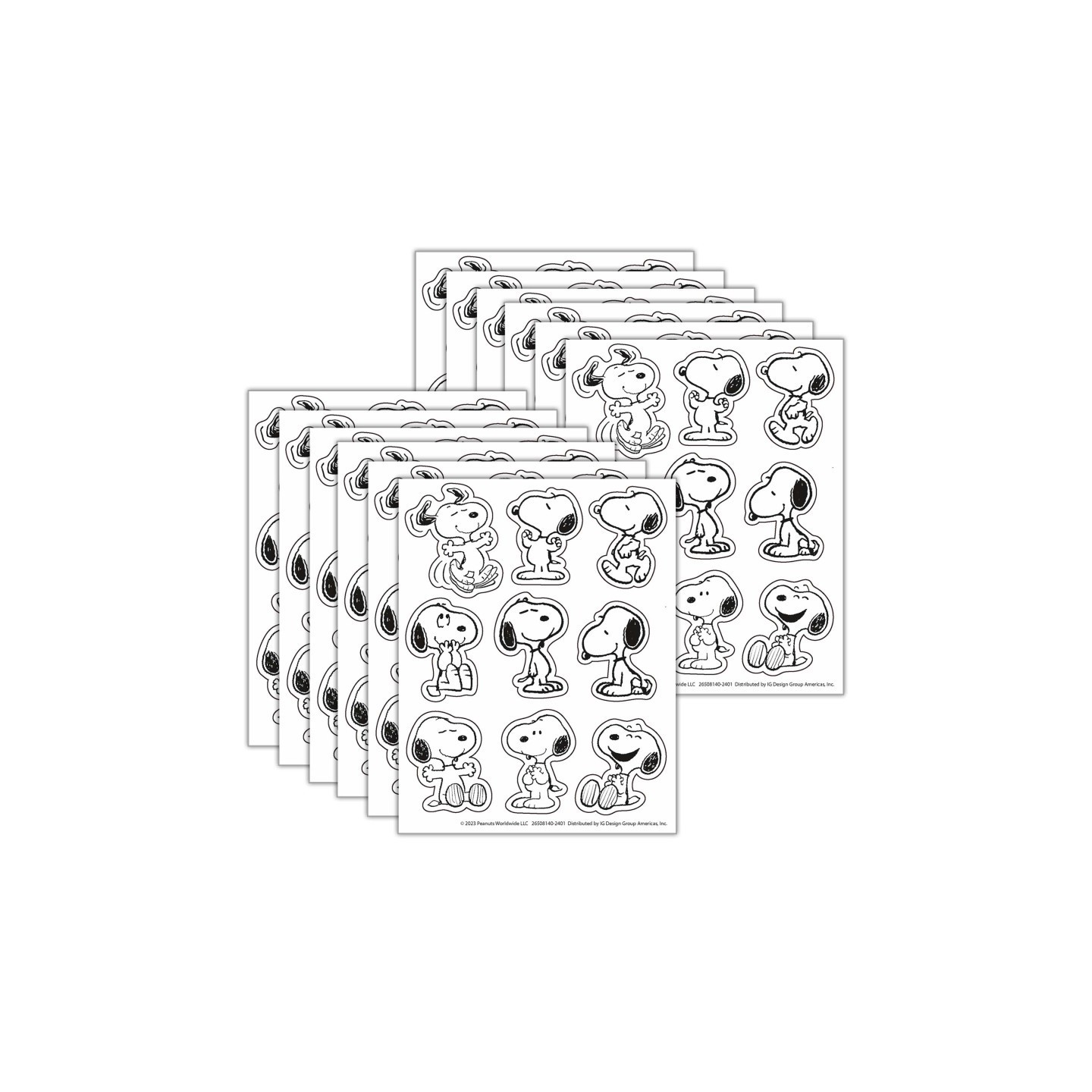 Eureka® Peanuts® Snoopy Giant Stickers, 36 Per Pack, 12 Packs