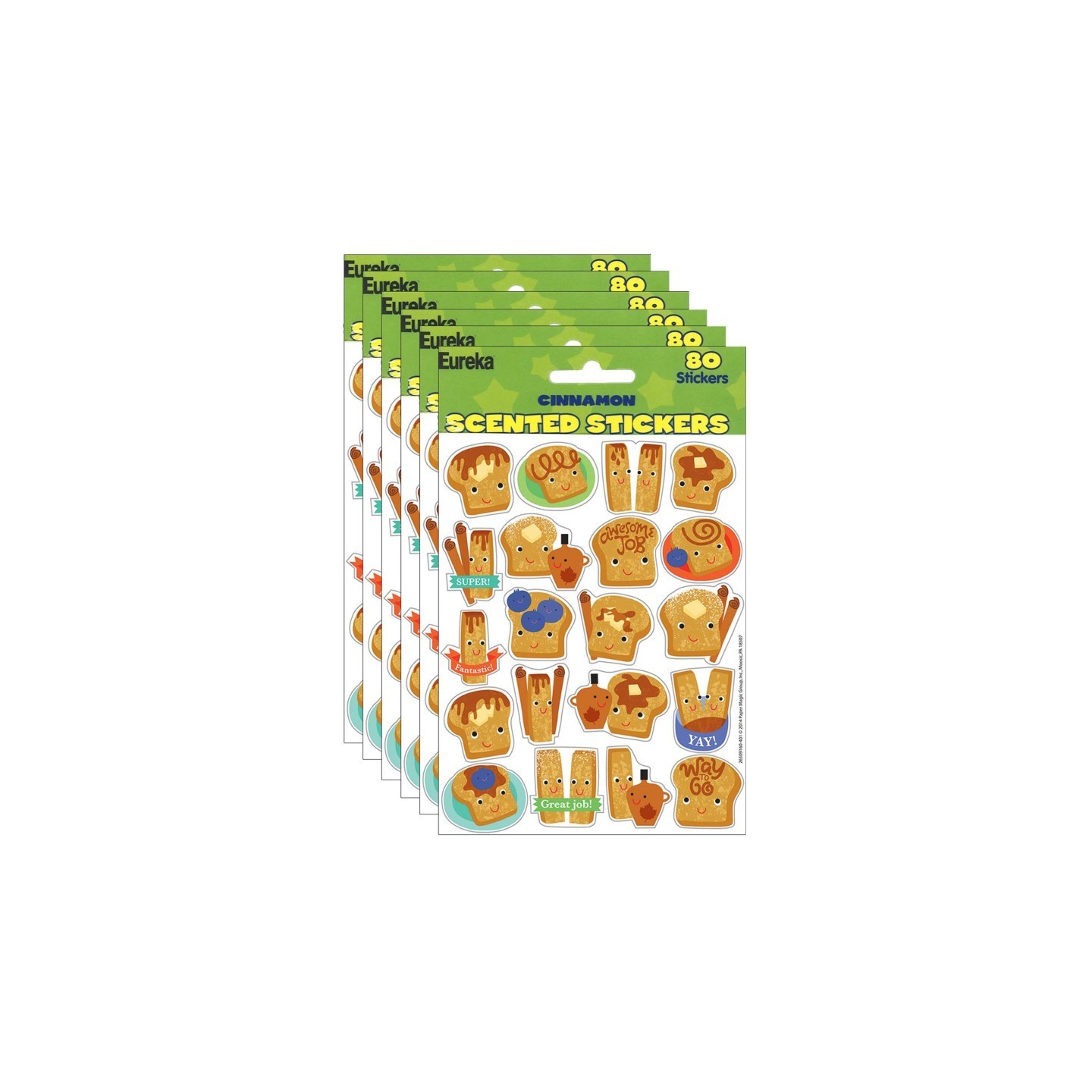 Eureka® Cinnamon Scented Stickers, 80 Per Pack, 6 Packs