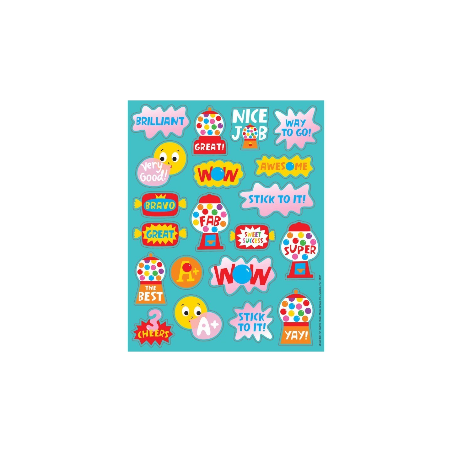 Eureka® Bubblegum Scented Stickers, Pack of 80