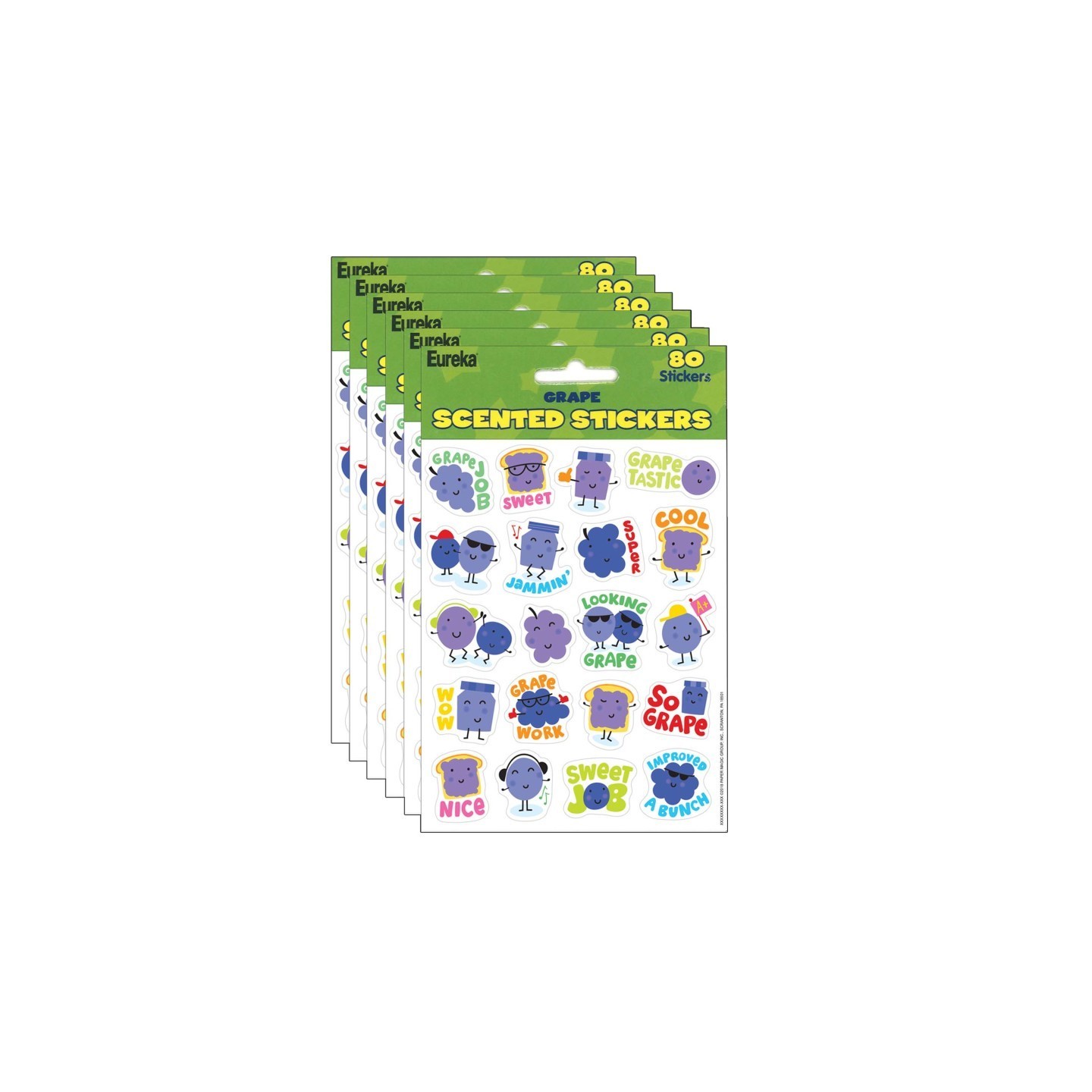 Eureka® Grape Scented Stickers, 80 Per Pack, 6 Packs