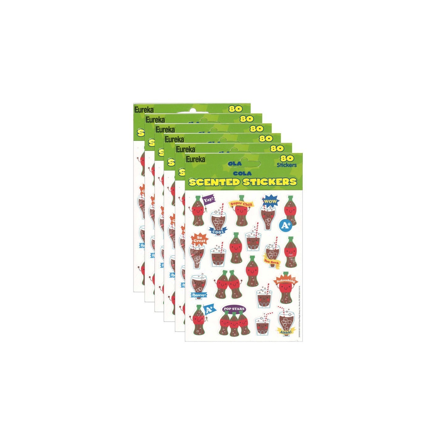 Eureka® Cola Scented Stickers, 80 Per Pack, 6 Packs