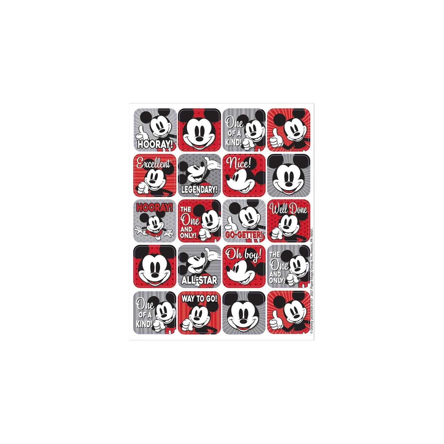 Eureka® Mickey Mouse® Throwback Theme Stickers, Pack of 120