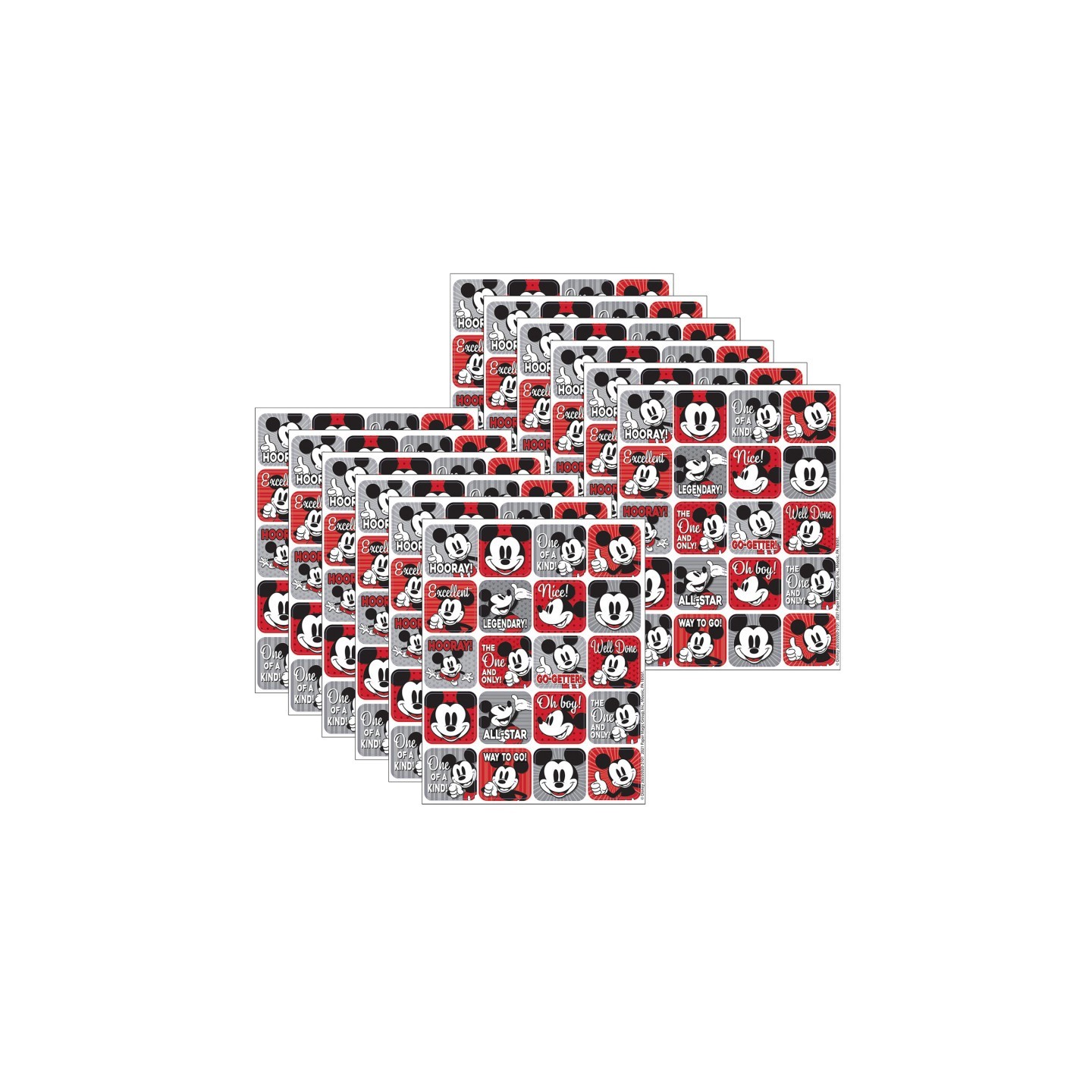 Eureka® Mickey Mouse® Throwback Theme Stickers, 120 Per Pack, 12 Packs
