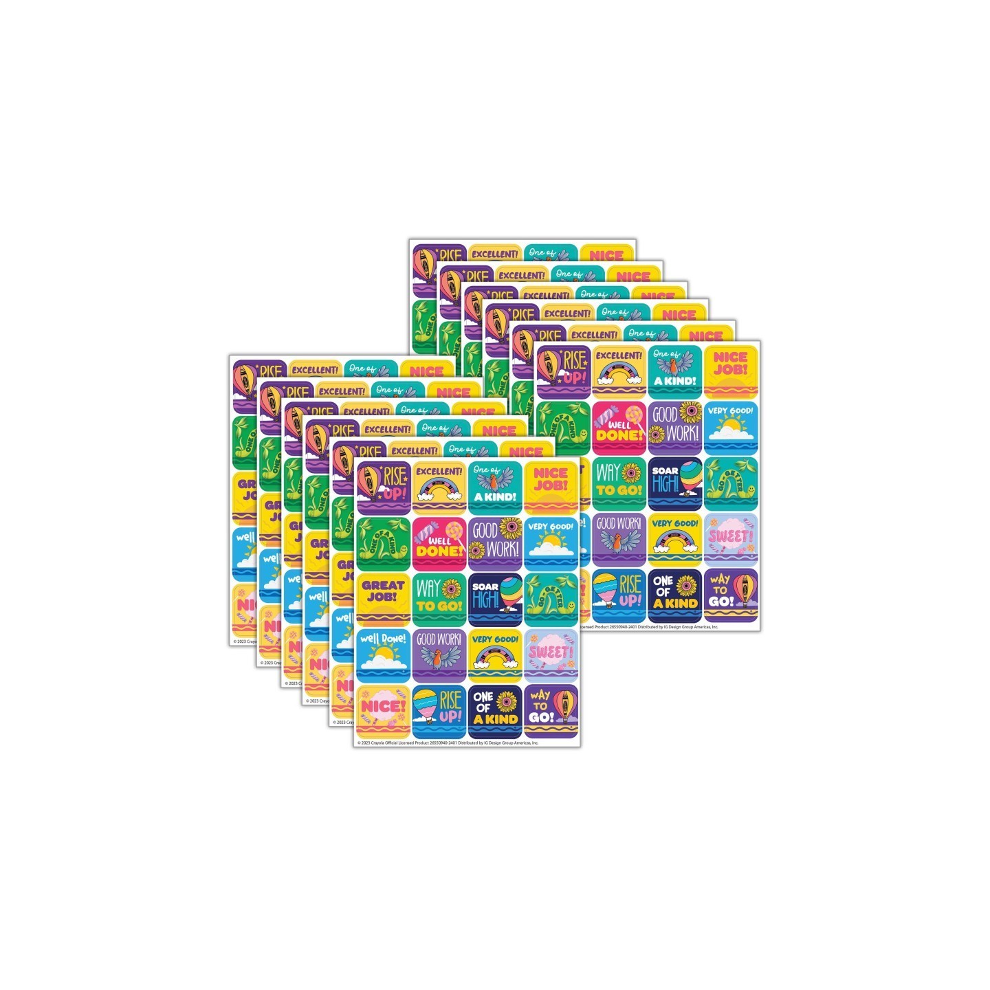 Eureka® Crayola® Colors of Kindness Theme Stickers, 120 Per Pack, 12 Packs