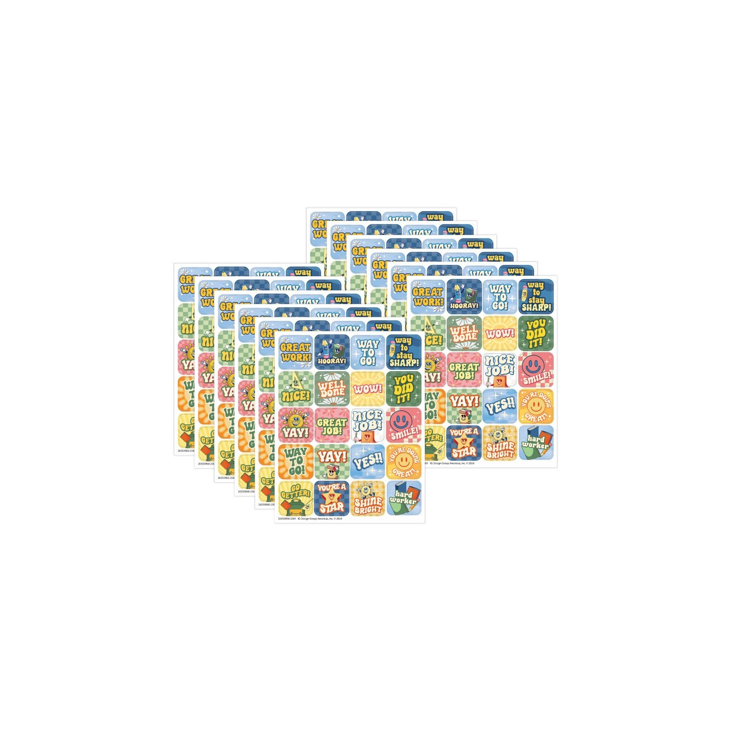 Eureka® S'Cool Era Theme Stickers, 120 Per Pack, 12 Packs